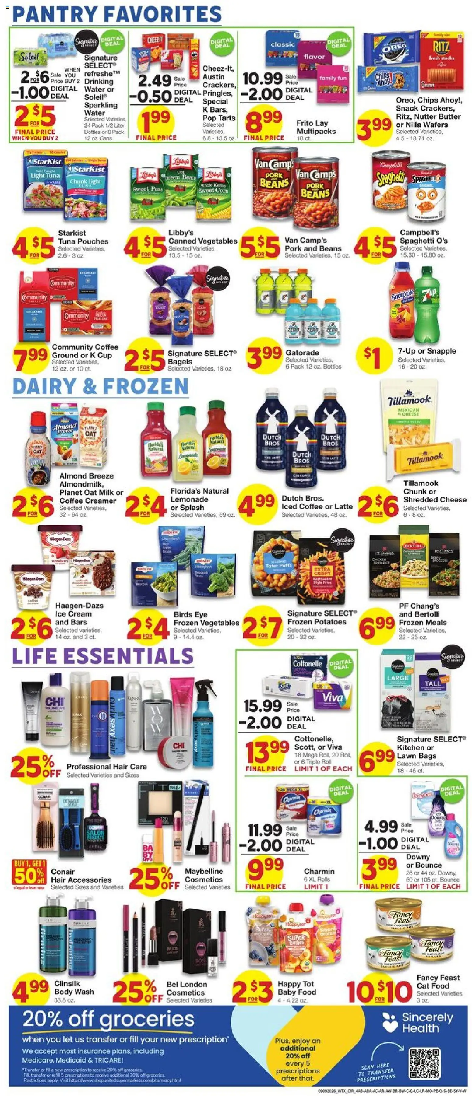United Supermarkets Weekly Ad - valid from 09/09/2026 | Page: 5 | Products: Cream, Baby food, Vegetables, Tuna