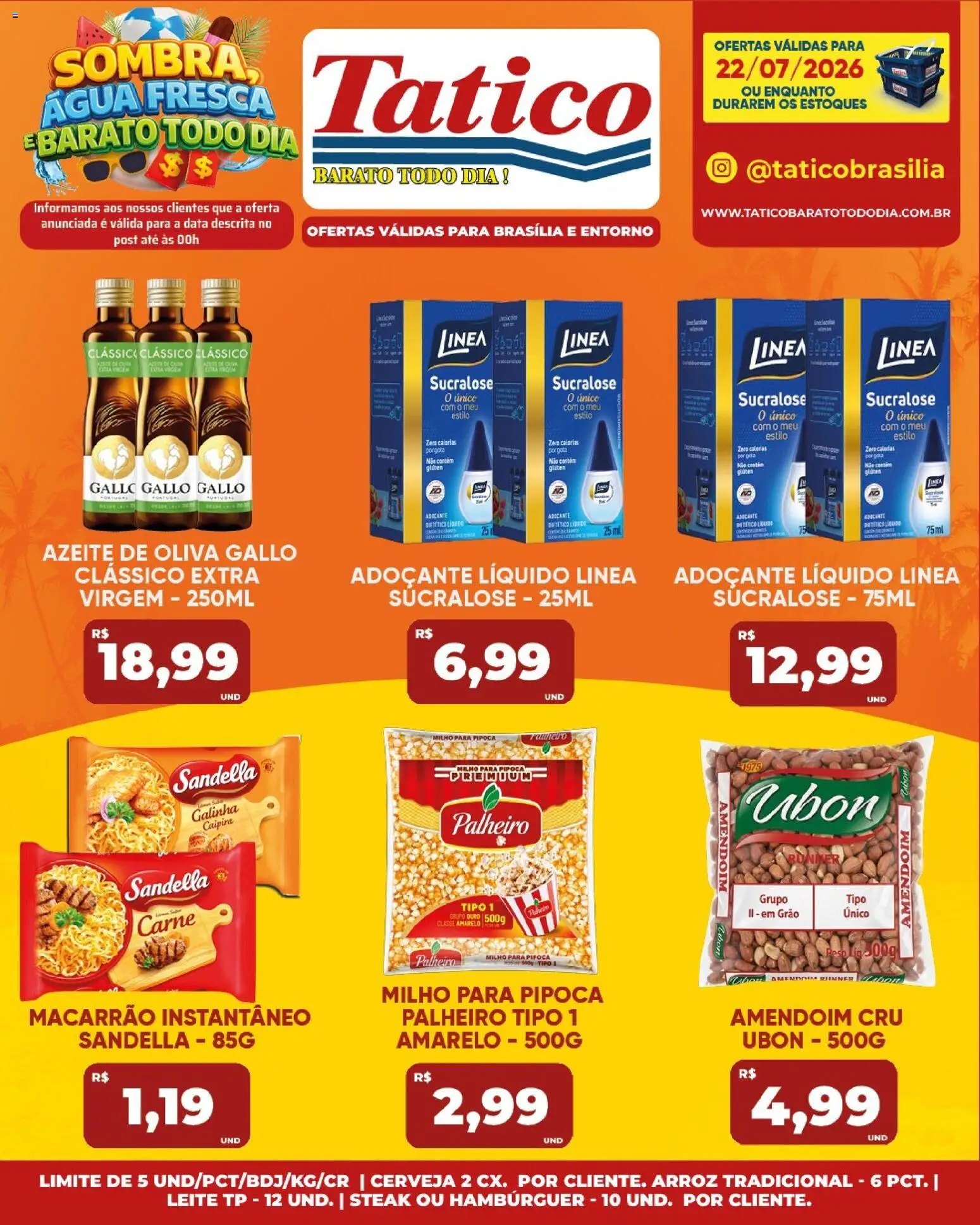 Tatico Folheto - válido de 23/07/2026 | Página: 44 | Produtos: Cerveja, Carne, Hambúrguer, Pipoca