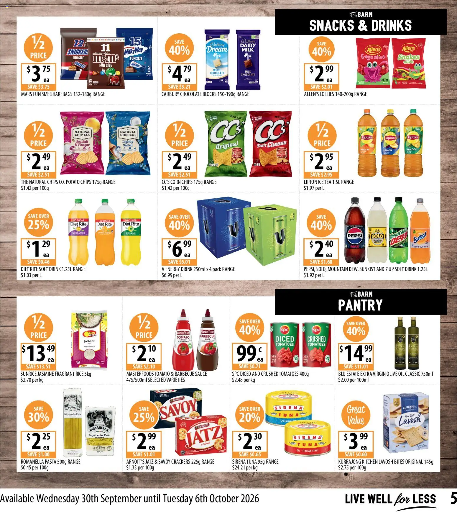 Supabarn catalogue - valid from 30/09/2026 | Page: 5 | Products: Cheese, Chocolate, Olive oil, Passionfruit