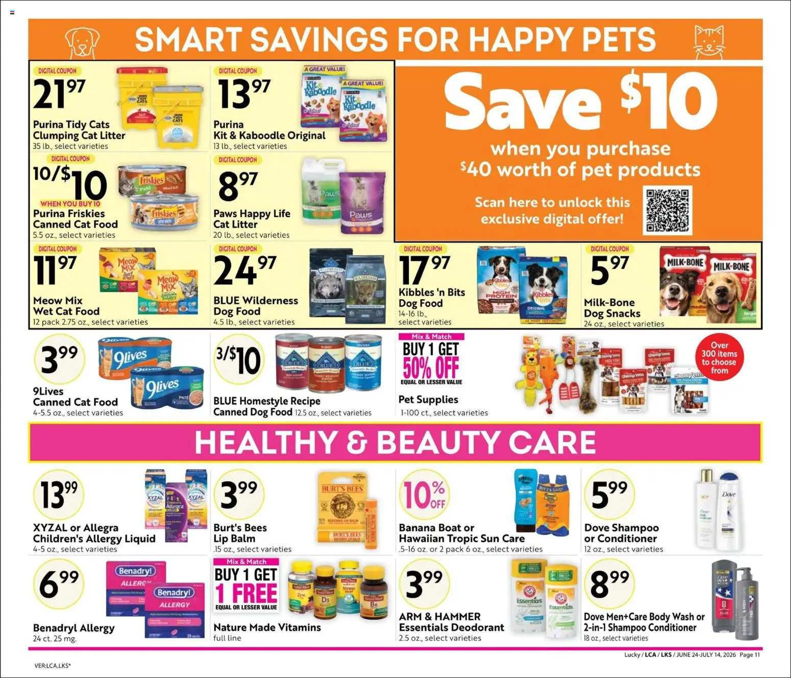 Lucky Supermarkets Big Book of Savings - valid from 06/24/2026 | Page: 11 | Products: Shampoo, Hammer, Conditioner, Body Wash