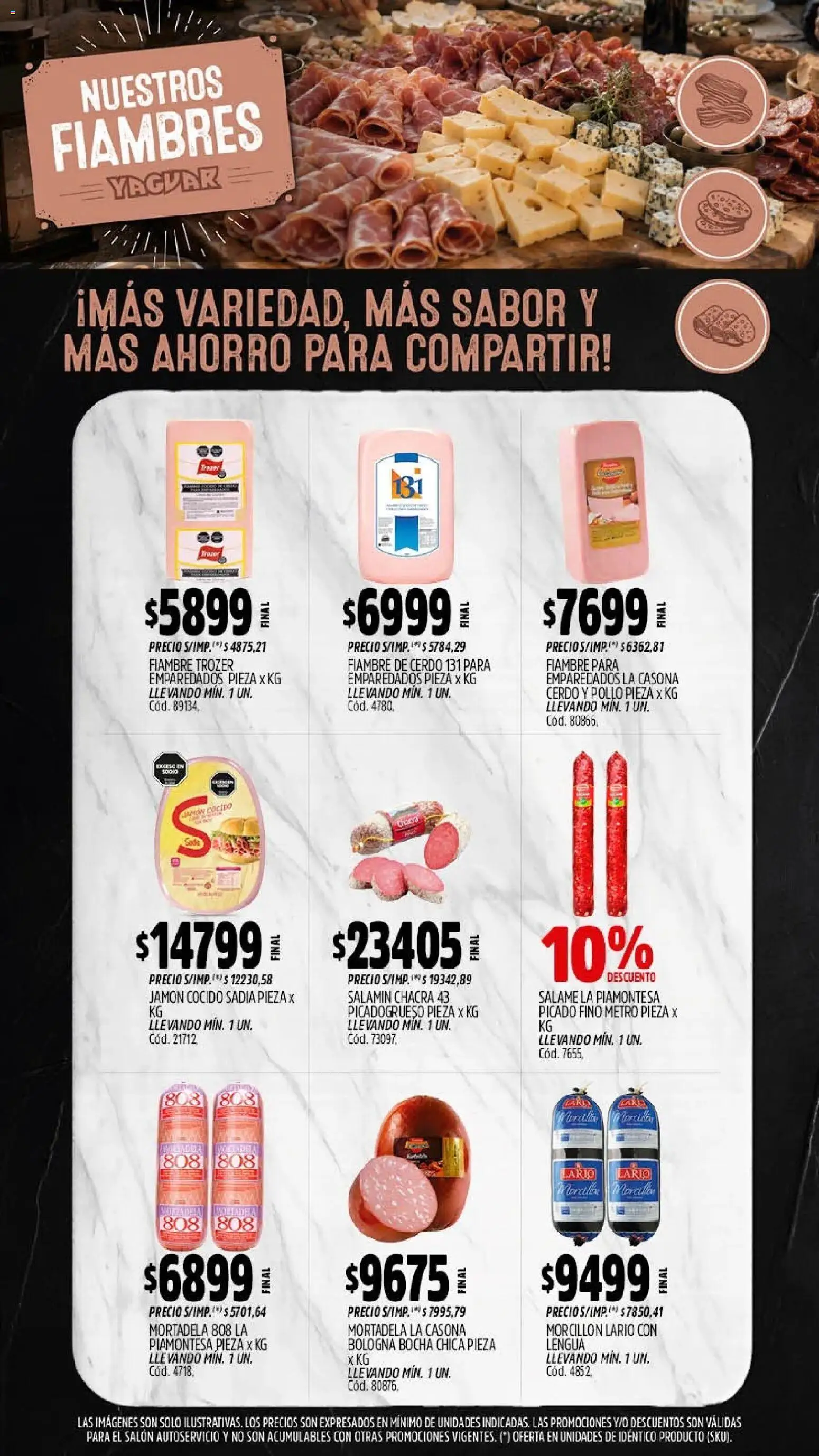 Yaguar - Oferta Semanal Neuquen │ válido desde el 28/09/2026 | Página: 8 | Productos: Jamón cocido, Morcilla, Jamón, Cerdo