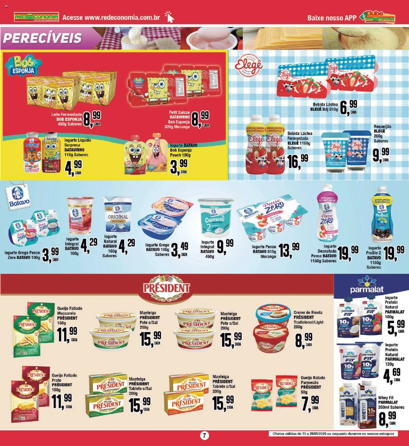 RedEconomia Folheto - válido de 28/09/2026 | Página: 7 | Produtos: Esponja, Queijo fatiado, Ricota, Requeijão