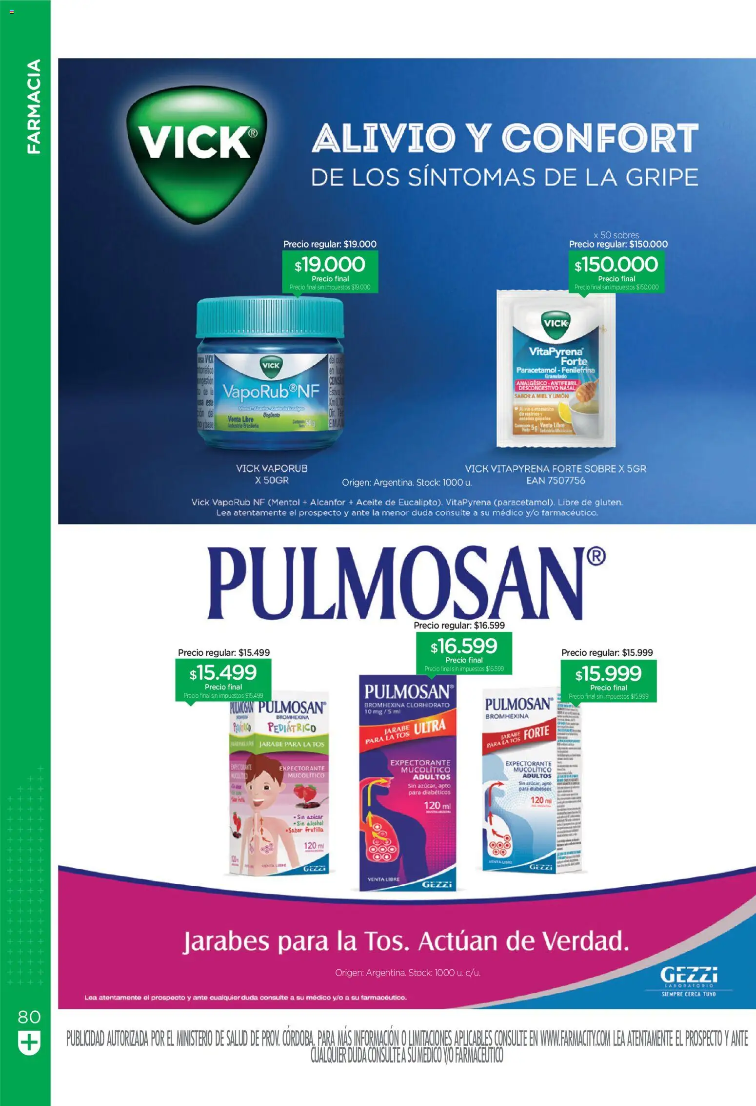 Farmacity catálogo │ válido desde el 30.04.2026 | Página: 80 | Productos: Sobre, Frutilla, Aceite, Limón