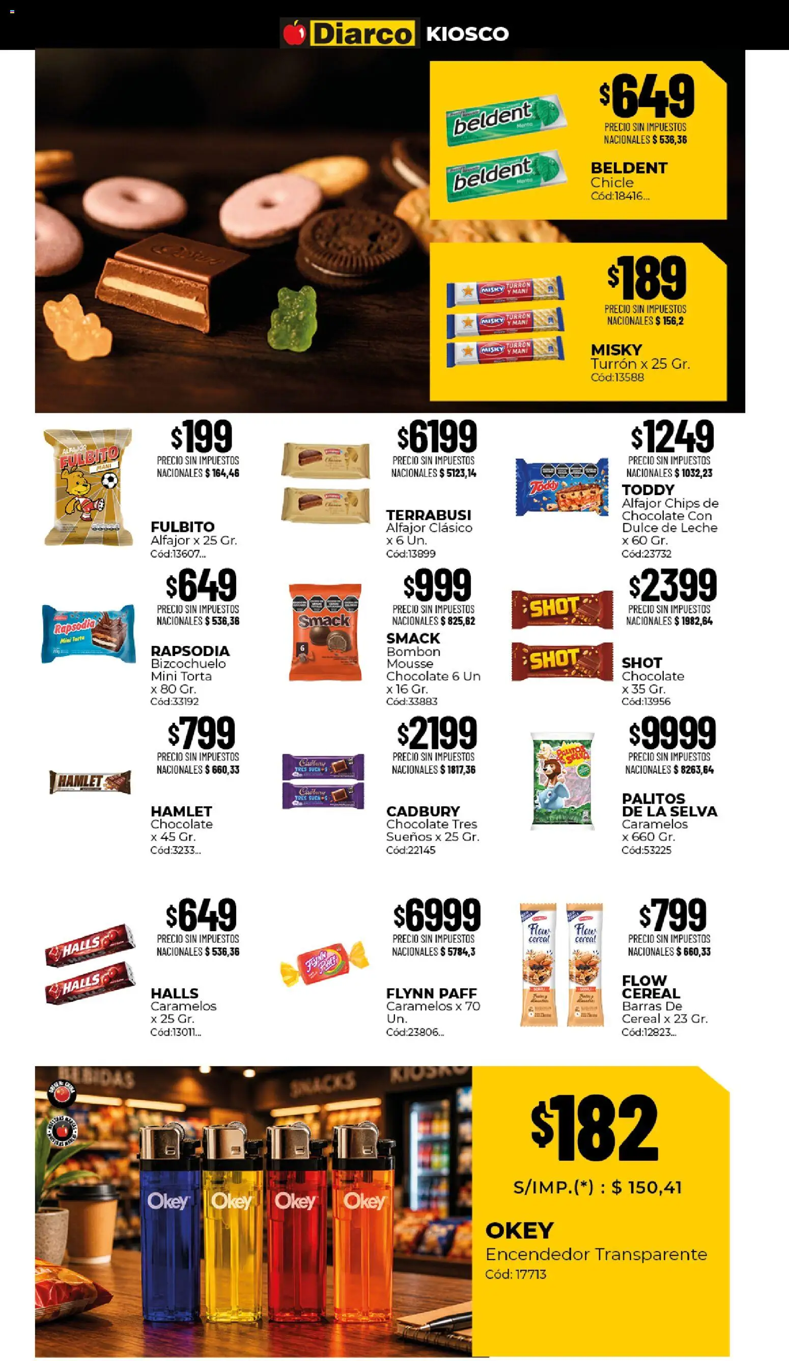 Diarco ofertas │ válido desde el 17/08/2026 | Página: 6 | Productos: Encendedor, Dulce, Mousse, Chocolate
