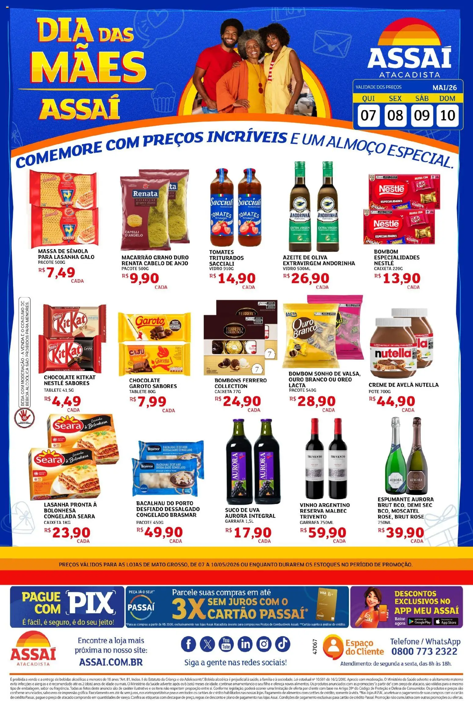 Assaí Atacadista Folheto - válido de 08.05.2026 | Página: 1 | Produtos: Espumante, Vinho, Tomates, Avelã