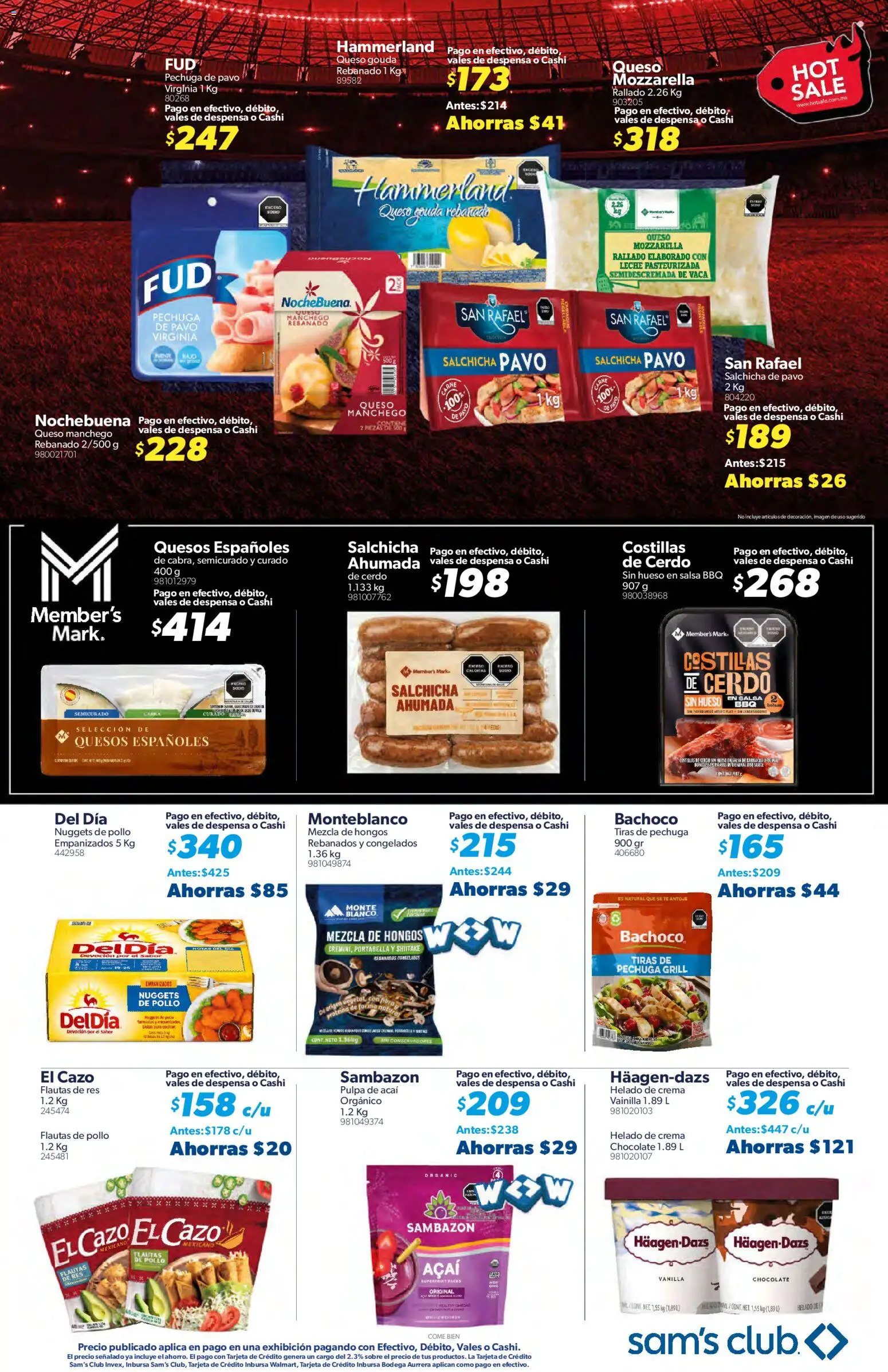 Nuevas ofertas de Sam's Club válidas en toda la República Mexicana desde el 25.05.2026. ¡Encuentra las mejores ofertas en Sam's Club Hot Sale! | Página: 28 | Productos: Salchicha, Bolsa, Hongos, Res