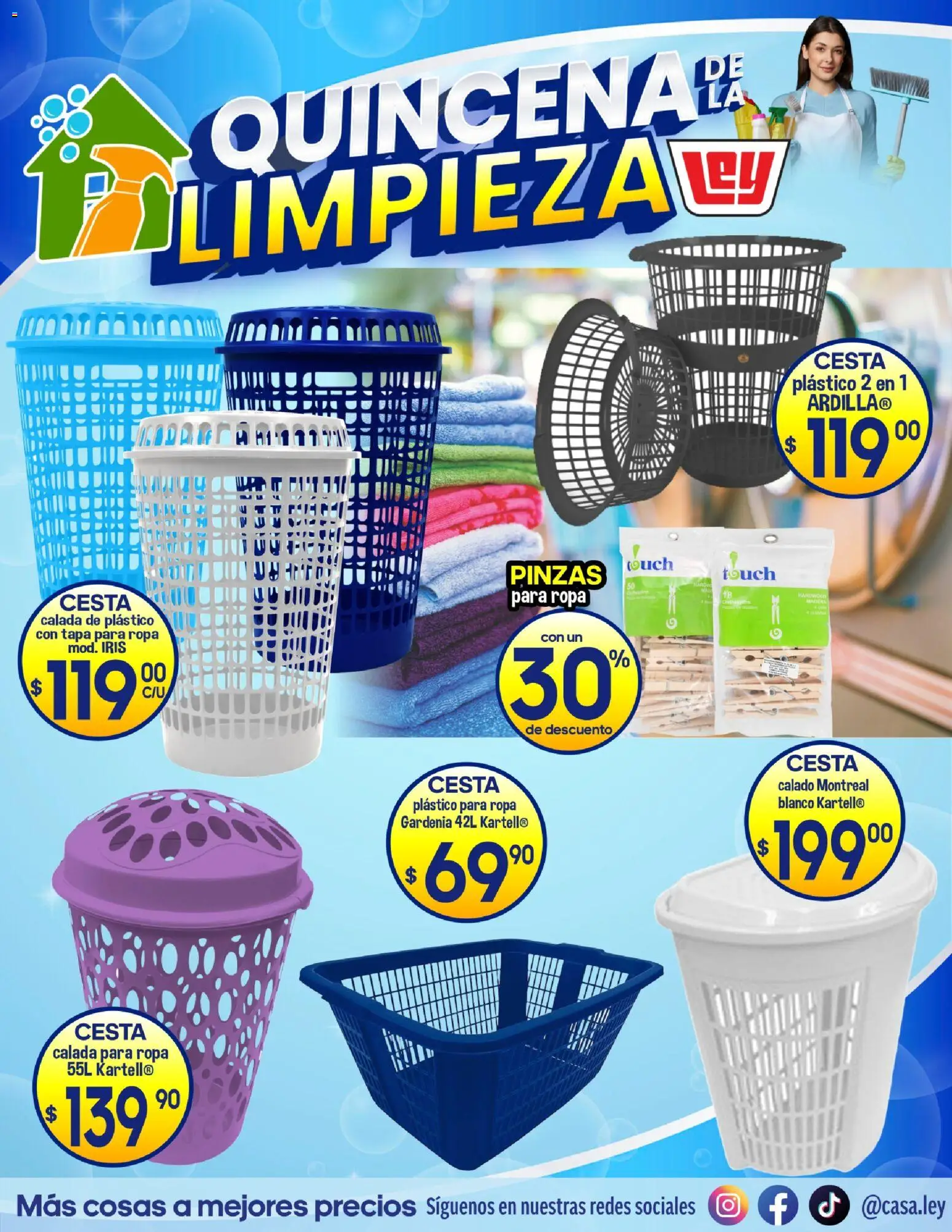 Nuevas ofertas de Casa Ley válidas en toda la República Mexicana desde el 30/06/2026. ¡Encuentra las mejores ofertas en Casa Ley folleto Quincena de la limpieza! | Página: 3 | Productos: Ropa