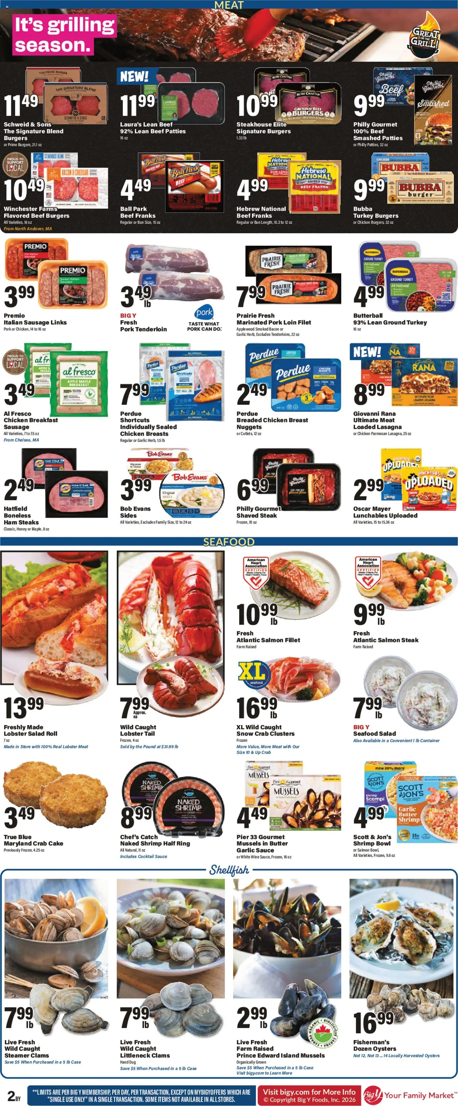 Big Y Weekly Ad - valid from 18.06.2026 | Page: 3 | Products: Ring, Pork, Salad, Garlic