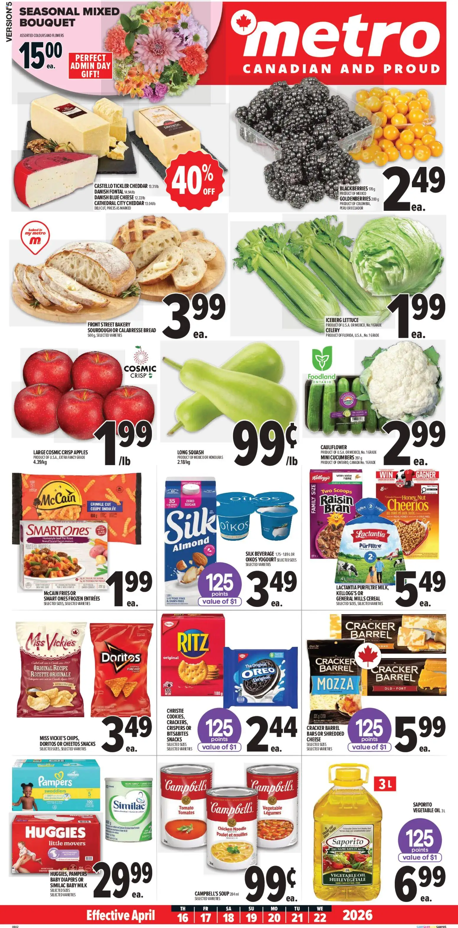 Metro flyer valid from 16.04.2026 | Page: 2 | Products: Beef, Milk, Cheese, Oil