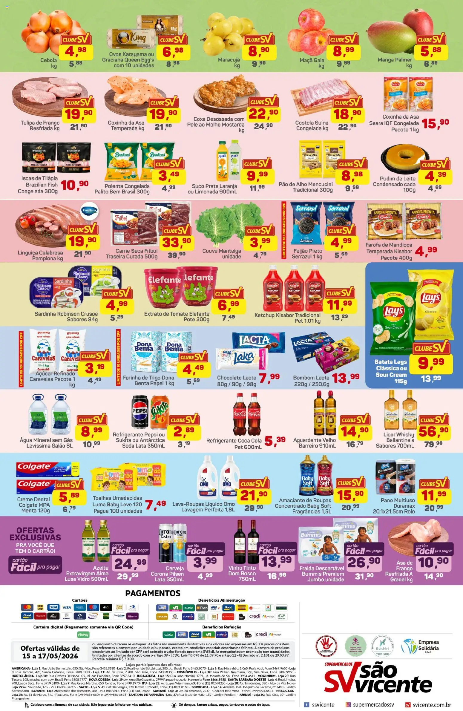 Supermercados São Vicente Folheto - válido de 15.05.2026 | Página: 2 | Produtos: Rolo, Farinha de trigo, Pão, Amaciante