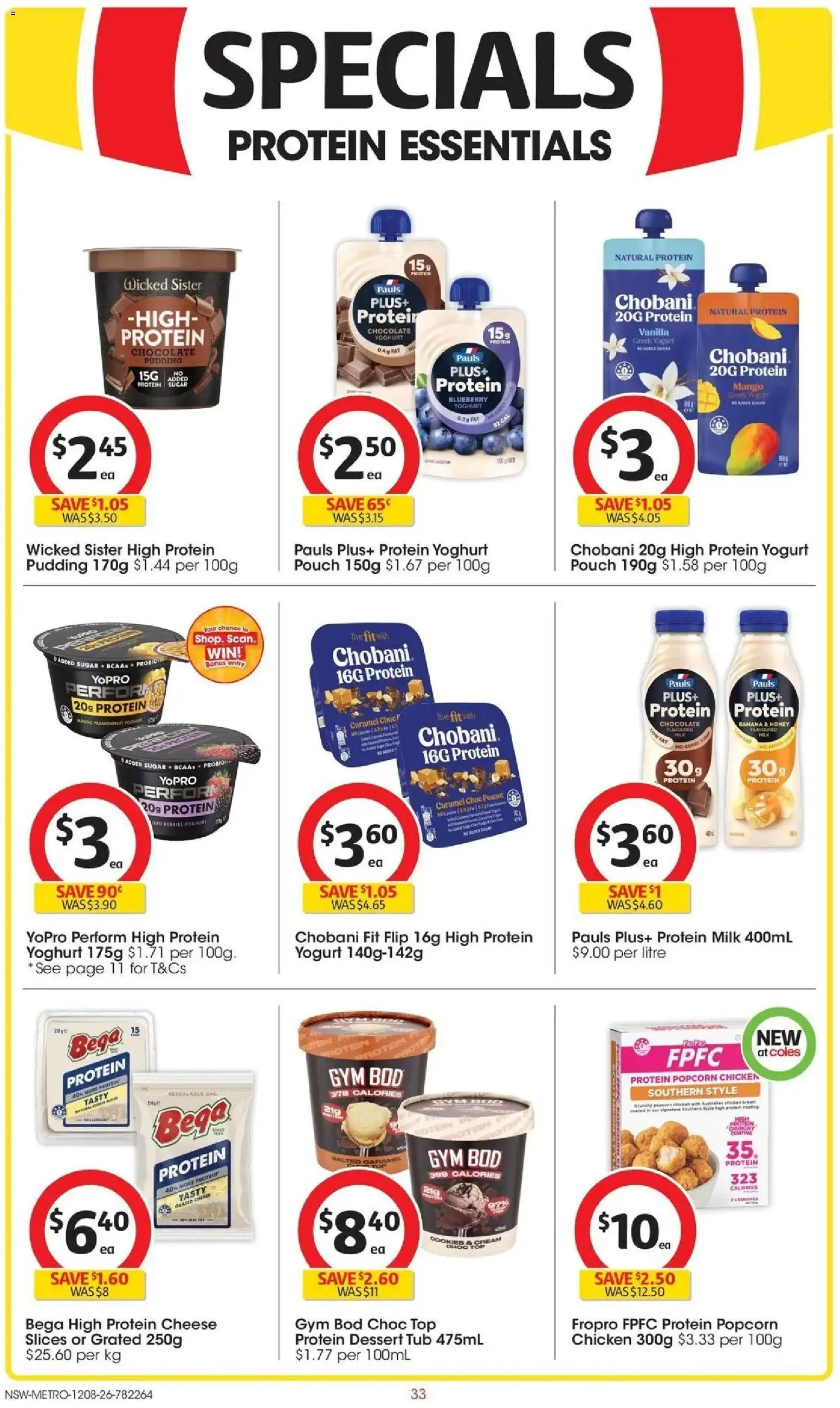 Coles catalogue - valid from 12/08/2026 | Page: 33 | Products: Chocolate, Protein dessert, Passionfruit, Popcorn