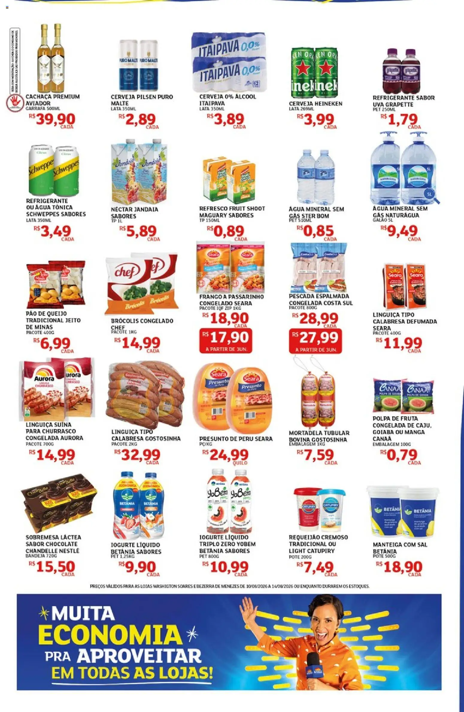 Assaí Atacadista Folheto - válido de 10/08/2026 | Página: 3 | Produtos: Água tônica, Cachaça, Presunto, Requeijão