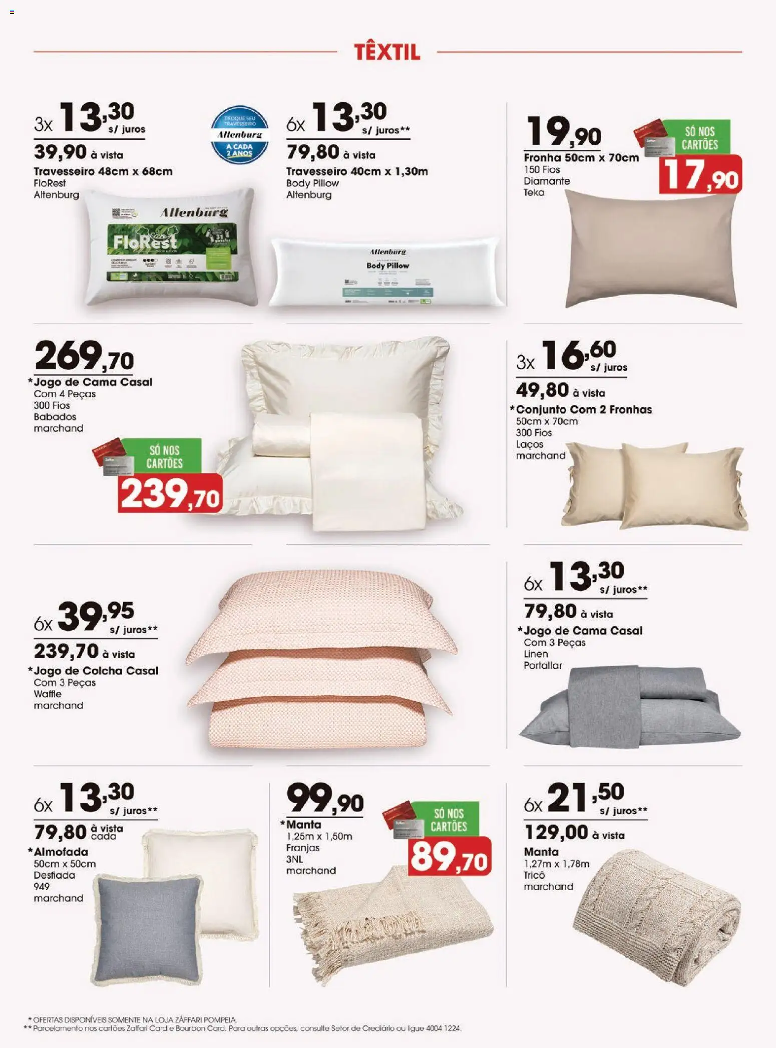 Zaffari Folheto - válido de 01/10/2026 | Página: 4 | Produtos: Colcha, Travesseiro, Almofada, Body
