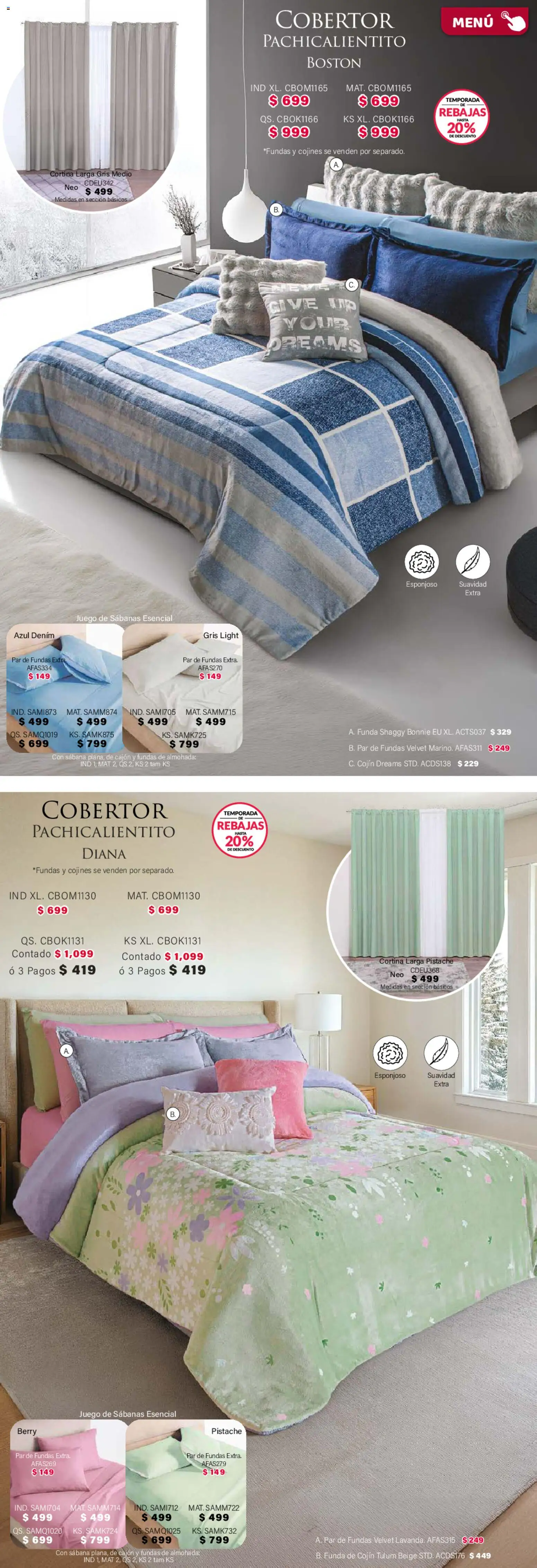 Nuevas ofertas de Colchas Concord válidas en toda la República Mexicana desde el 01/02/2026. ¡Encuentra las mejores ofertas en Colchas Concord catálogo! | Página: 173 | Productos: Cobertor, Funda, Almohada, Sabanas