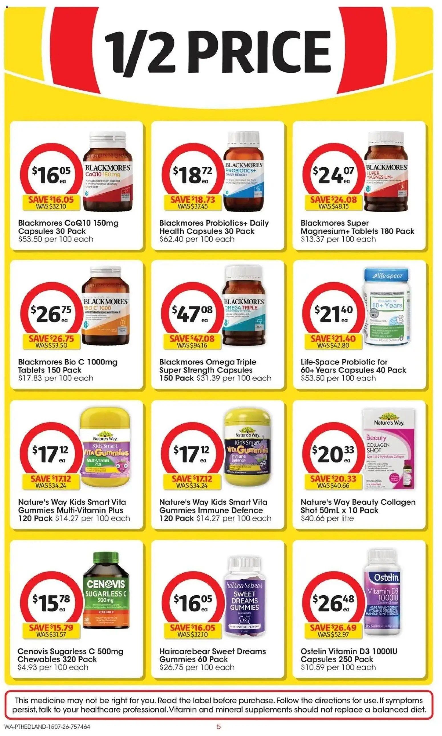 Coles catalogue - valid from 15/07/2026 | Page: 5 | Products: Collagen, Multivitamin, Tablets, Vitamin