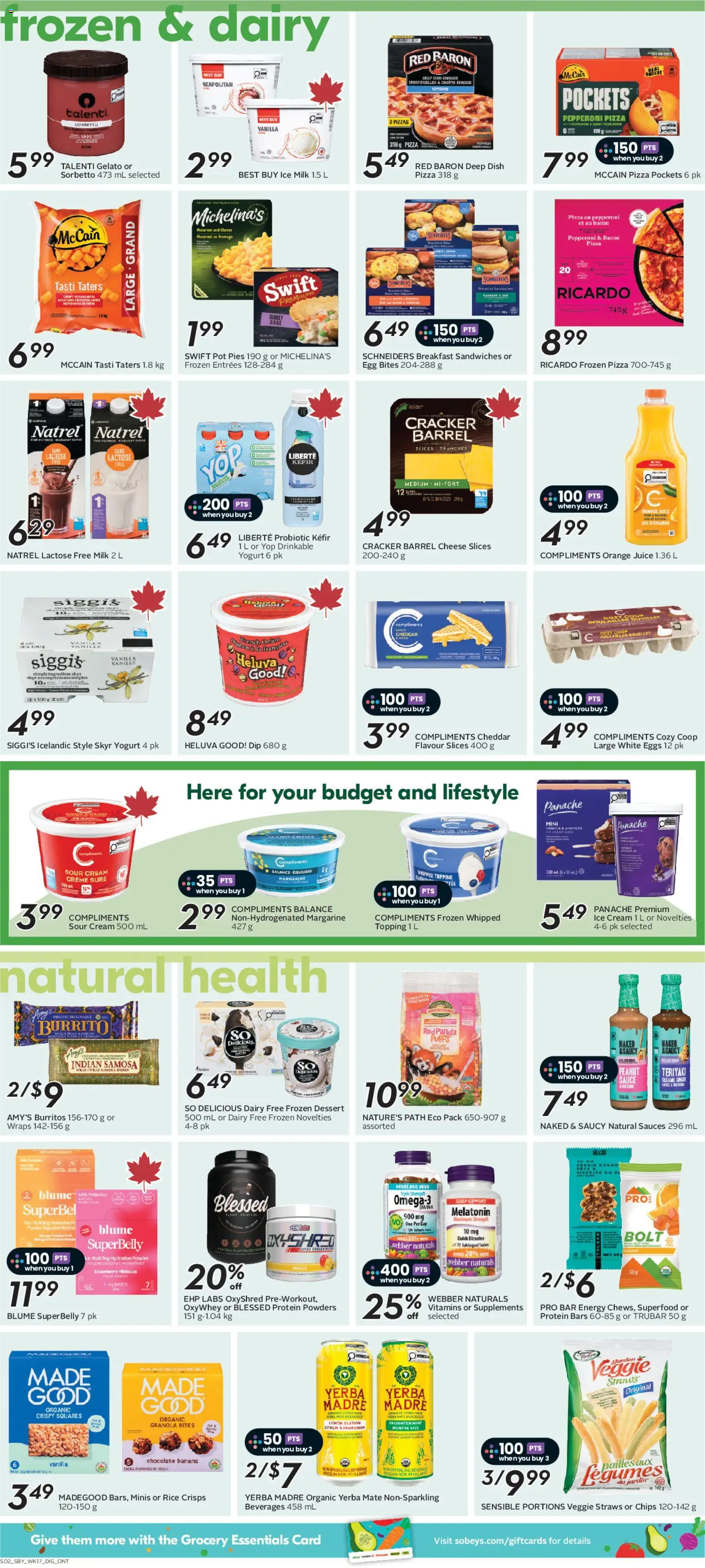 Sobeys flyer valid from Aug 20, 2026 | Page: 10 | Products: Skyr, Cream, Ice, Juice