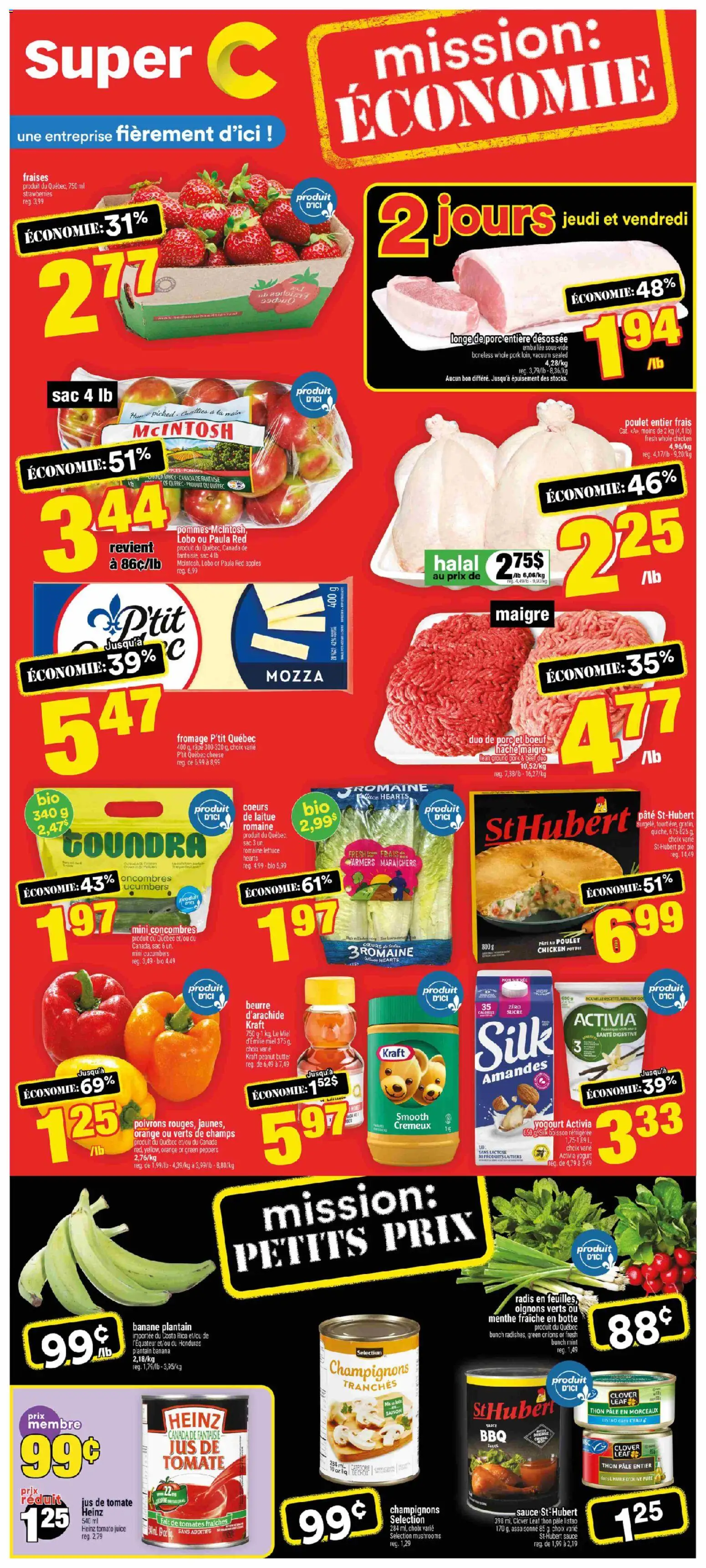 Super C flyer valid from Sep 17, 2026 | Page: 1 | Products: Cucumbers, Mushrooms, Butter, Juice