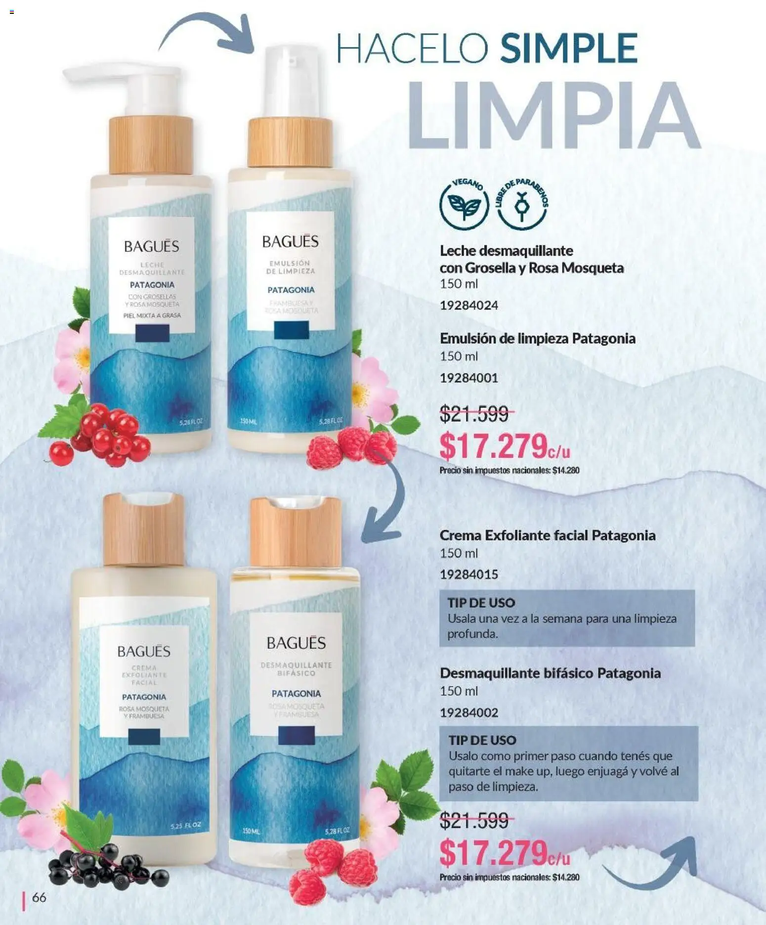 Bagués - Catálogo │ válido desde el 09.03.2026 | Página: 66 | Productos: Exfoliante facial, Desmaquillante, Emulsión, Leche