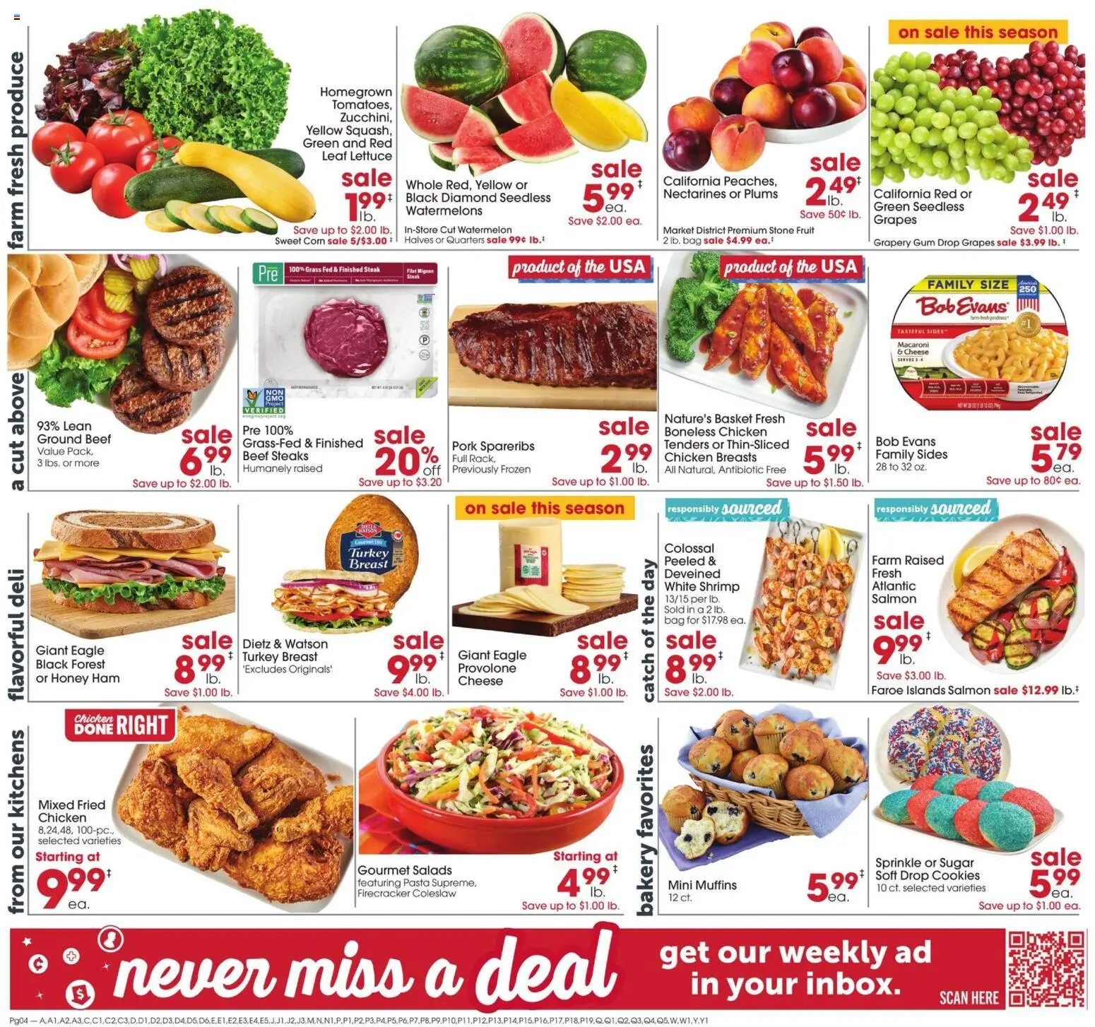 Giant Eagle Weekly Ad - valid from 07/16/2026 | Page: 4 | Products: Corn, Lettuce, Pasta, Bag