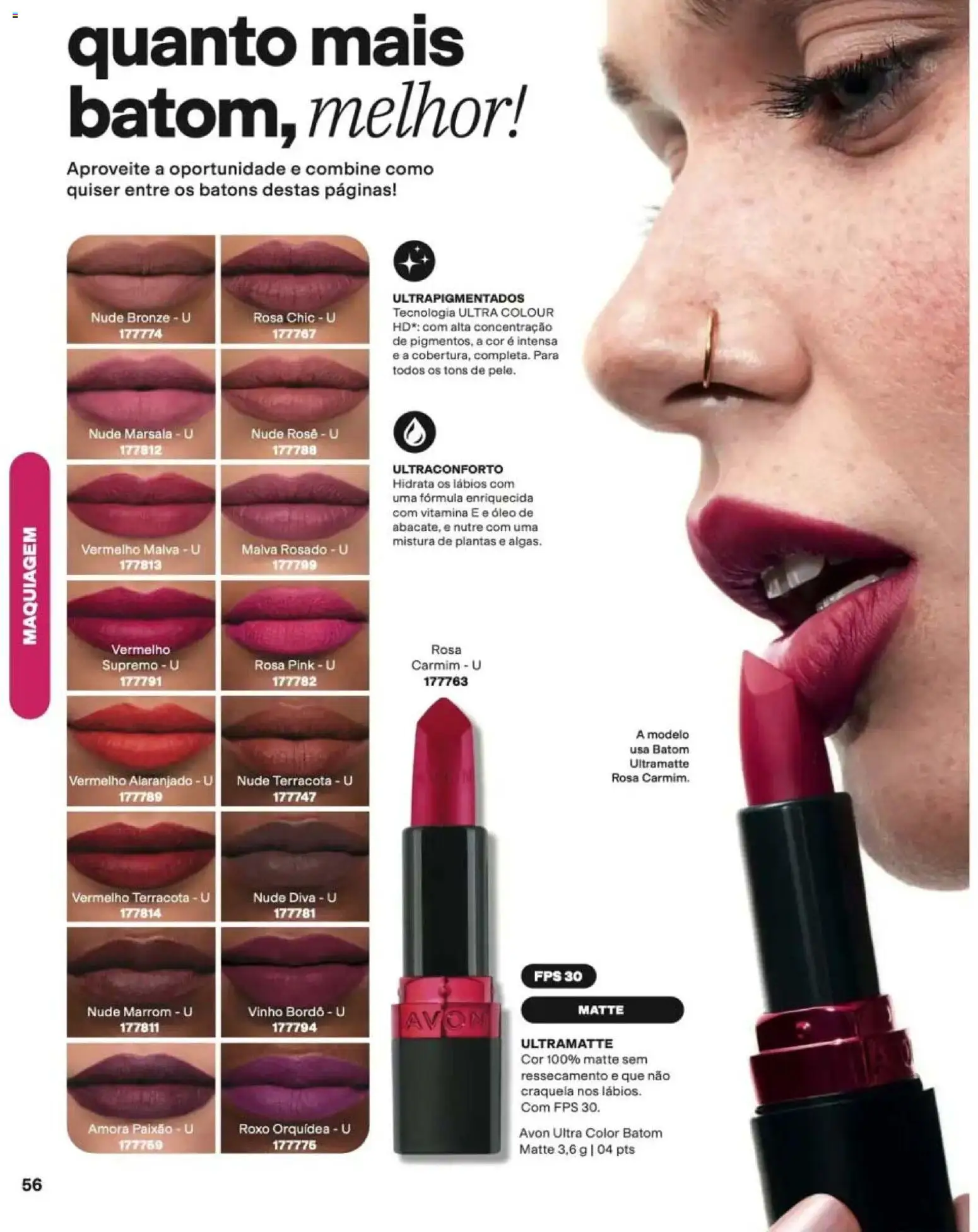 Avon Folheto - válido de 12/10/2026 | Página: 56 | Produtos: Orquídea, Batom, Óleo, Vinho