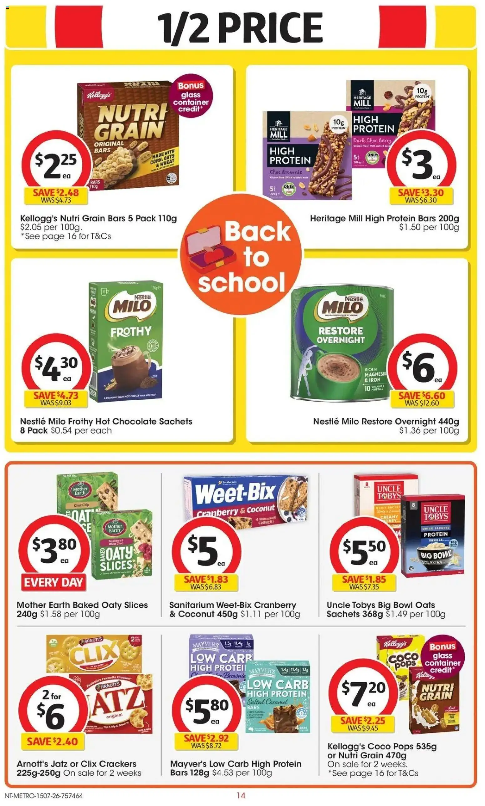 Coles catalogue - valid from 15/07/2026 | Page: 14 | Products: Chocolate, Oats, Nuts, Raspberry