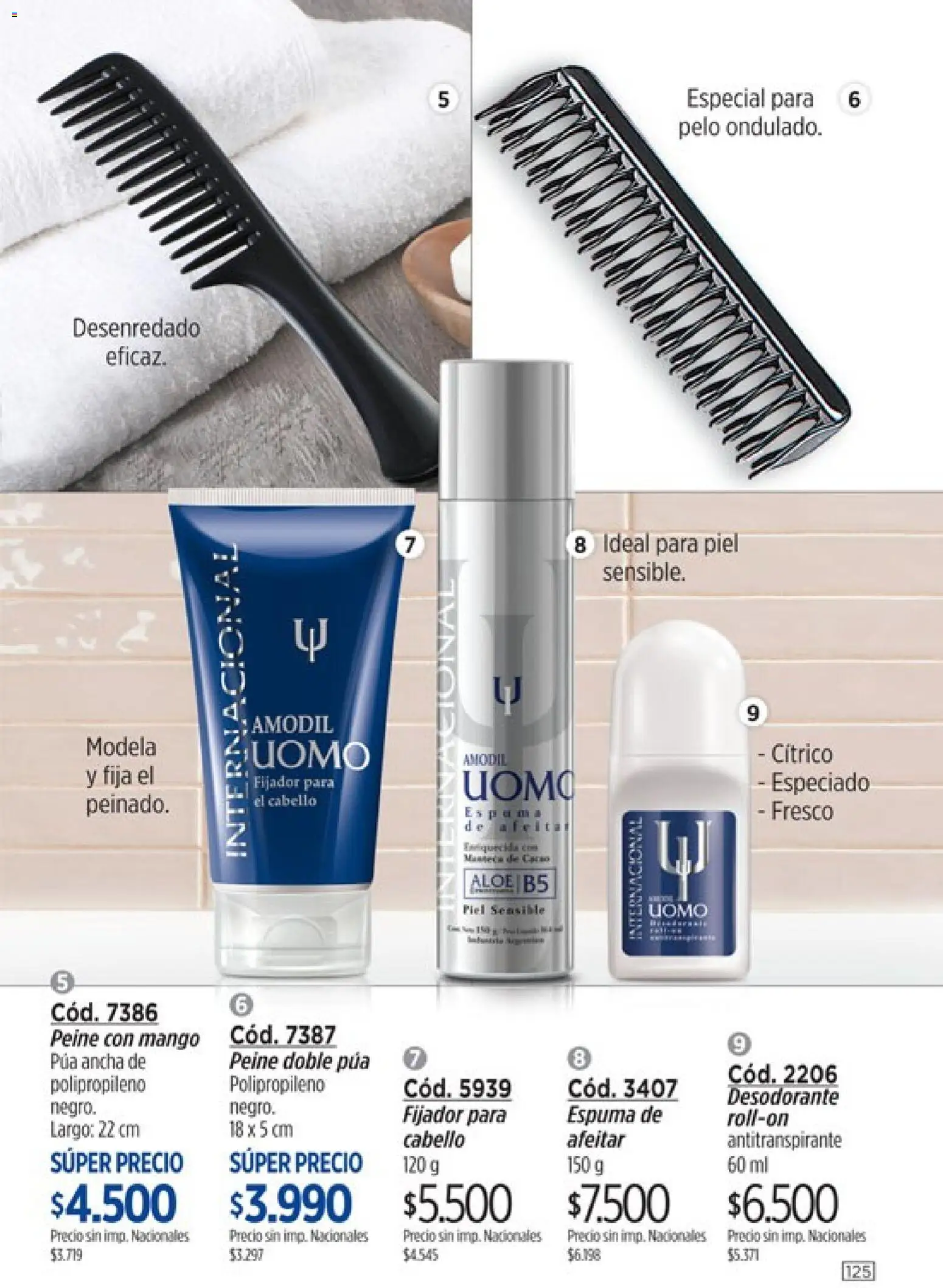 Catálogo Amodil Campaña 9 │ válido desde el 05.05.2026 | Página: 125 | Productos: Peine, Fijador, Desodorante, Mango