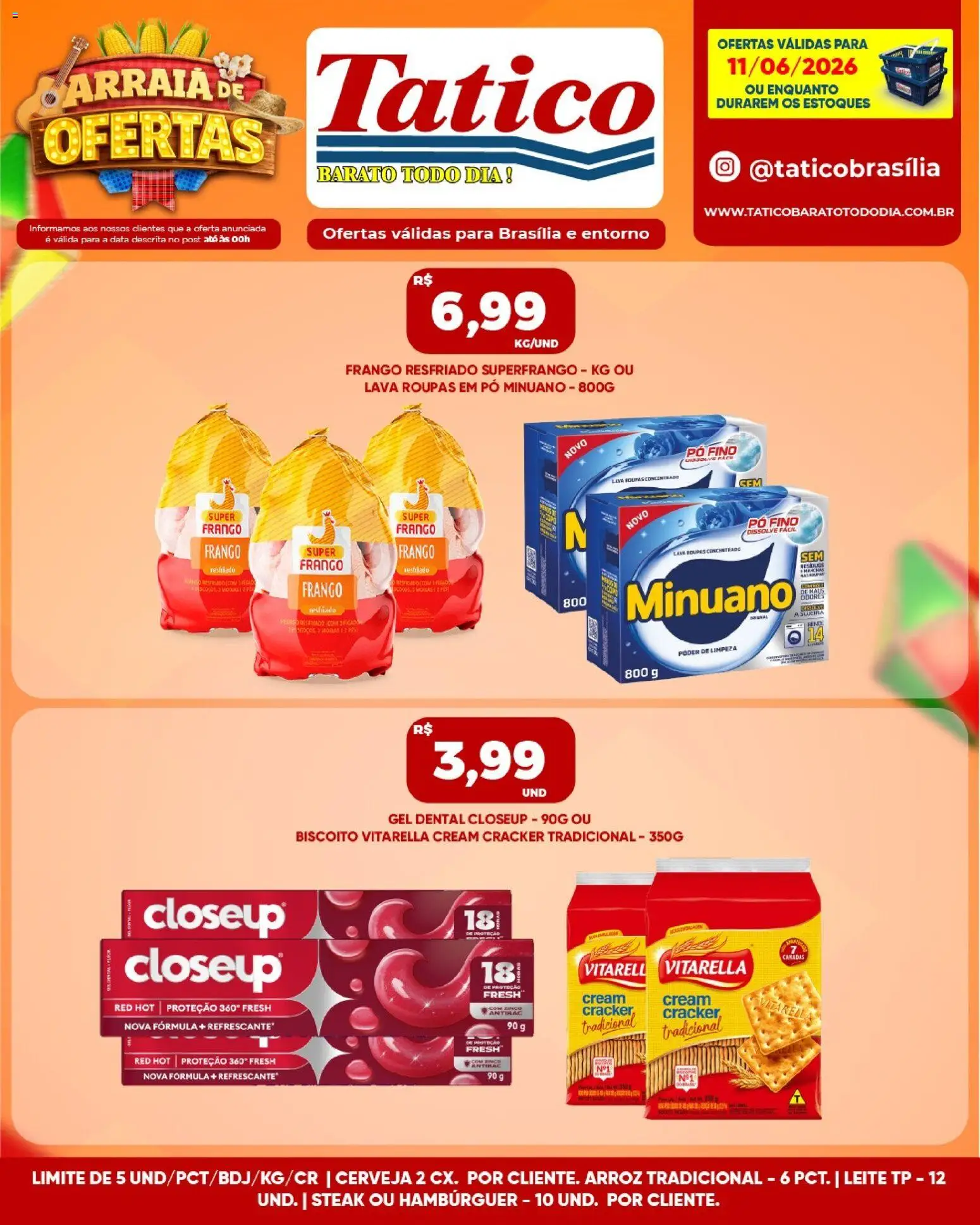 Tatico Folheto - válido de 11.06.2026 | Página: 5 | Produtos: Leite, Arroz, Roupas, Frango