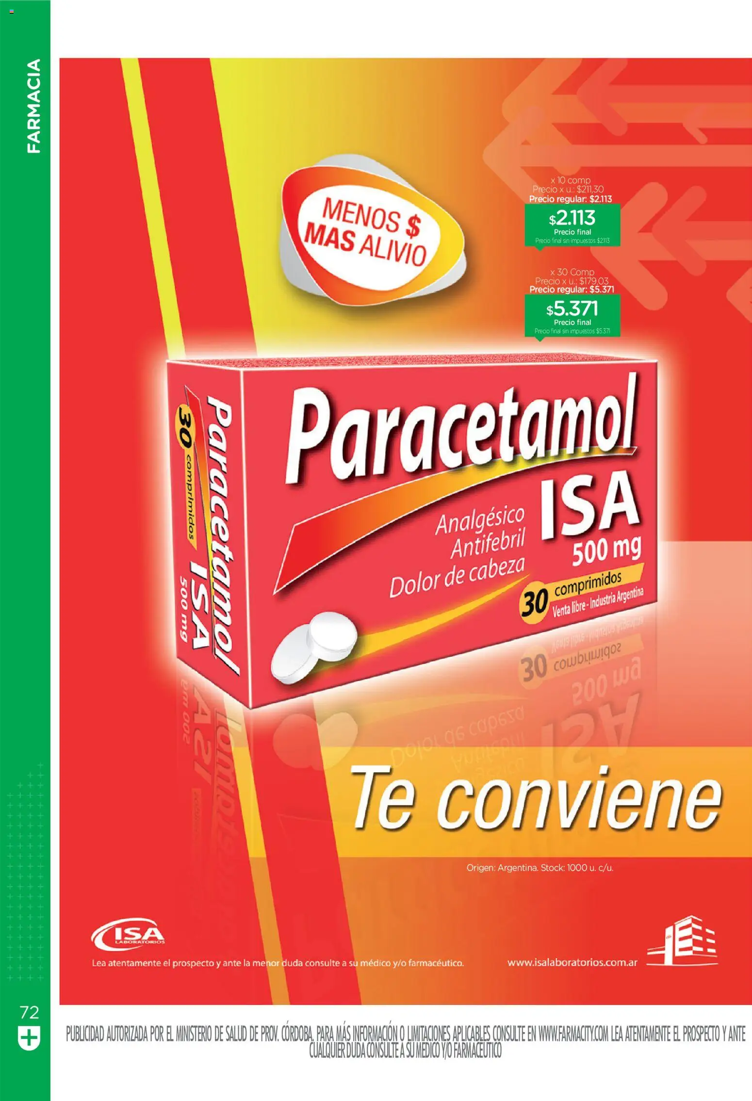 Farmacity catálogo │ válido desde el 30.04.2026 | Página: 72 | Productos: Té, Analgésico
