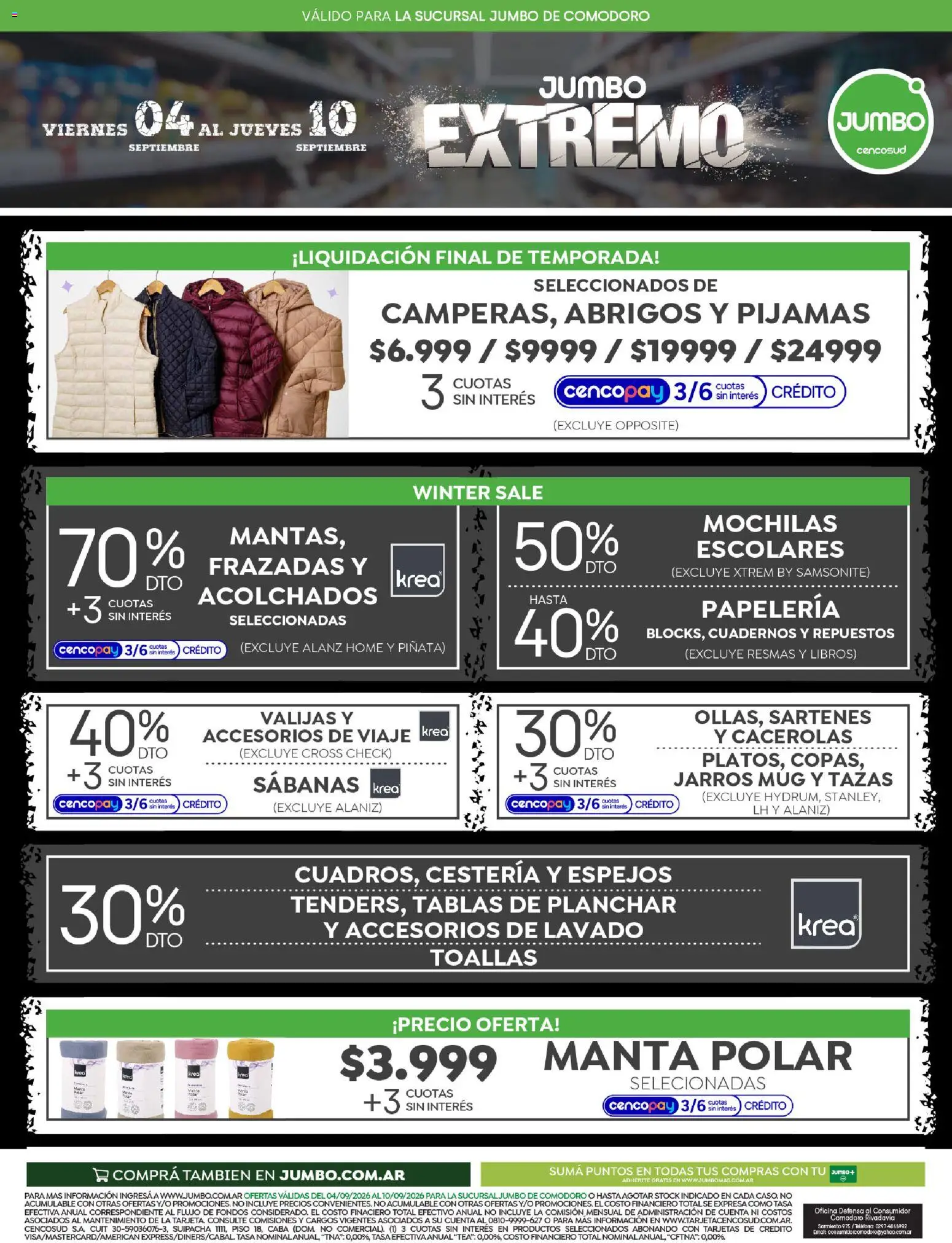 Jumbo - Ofertas | Electro y Hogar │ válido desde el 04/09/2026 | Página: 2 | Productos: Planchar, Sabanas, Cuadernos, Manta