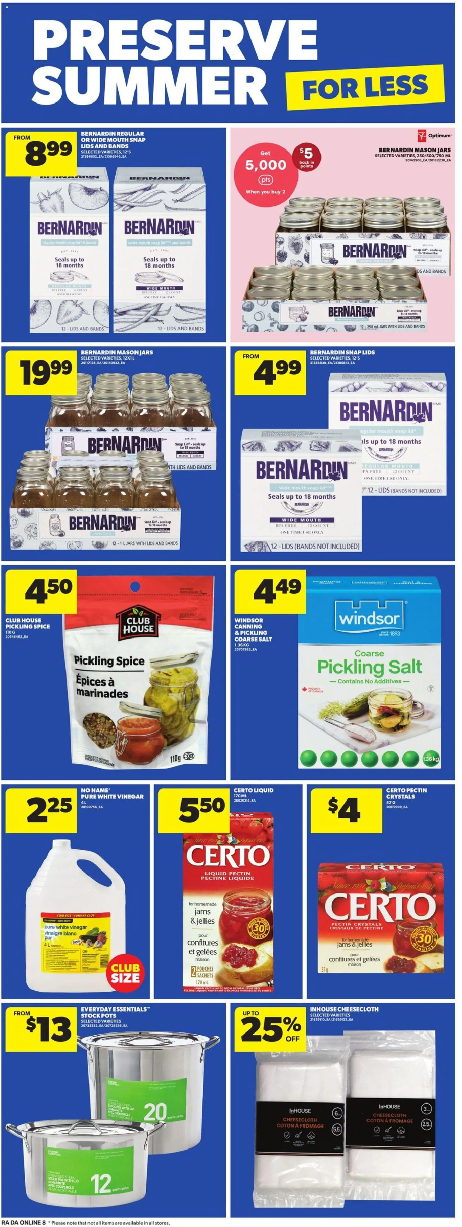 Atlantic Superstore flyer valid from Aug 27, 2026 | Page: 15 | Products: Fruit, Salt, Lids, White vinegar