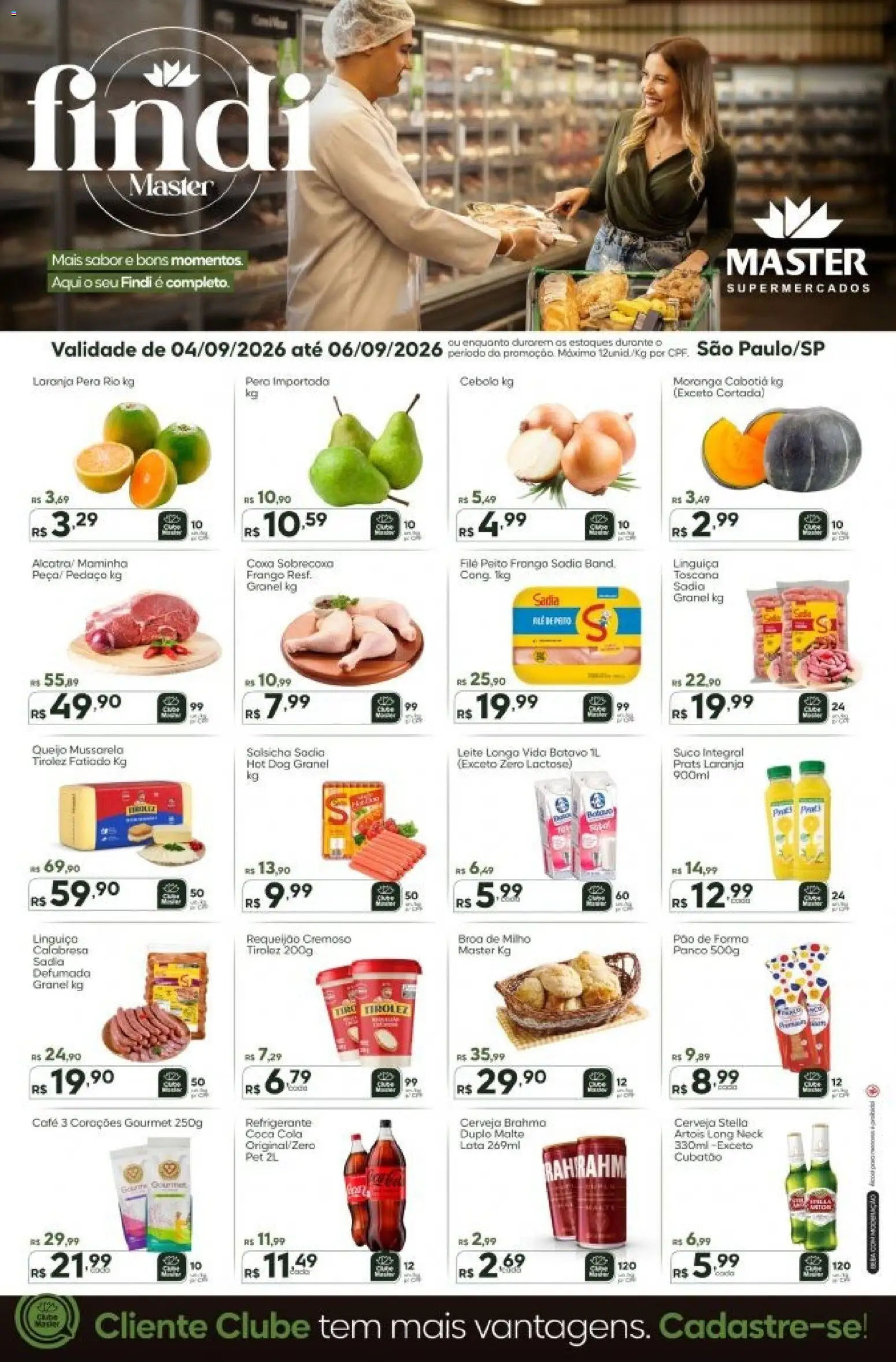 Master Folheto - válido de 04/09/2026 | Página: 1 | Produtos: Moranga, Cebola, Linguiça, Requeijão