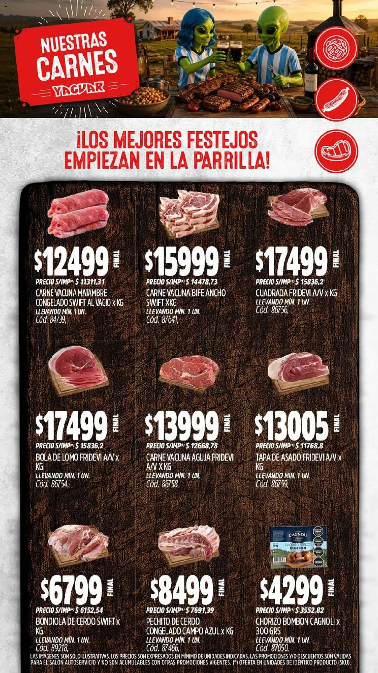 Yaguar - Oferta Semanal General Roca │ válido desde el 13/07/2026 | Página: 7 | Productos: Parrilla, Chorizo, Cerdo