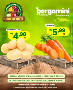 Supermercado Bergamini ofertas Hortifruti - Pré-Visualização do folheto da loja Supermercado Bergamini, válido de 14/07/2026