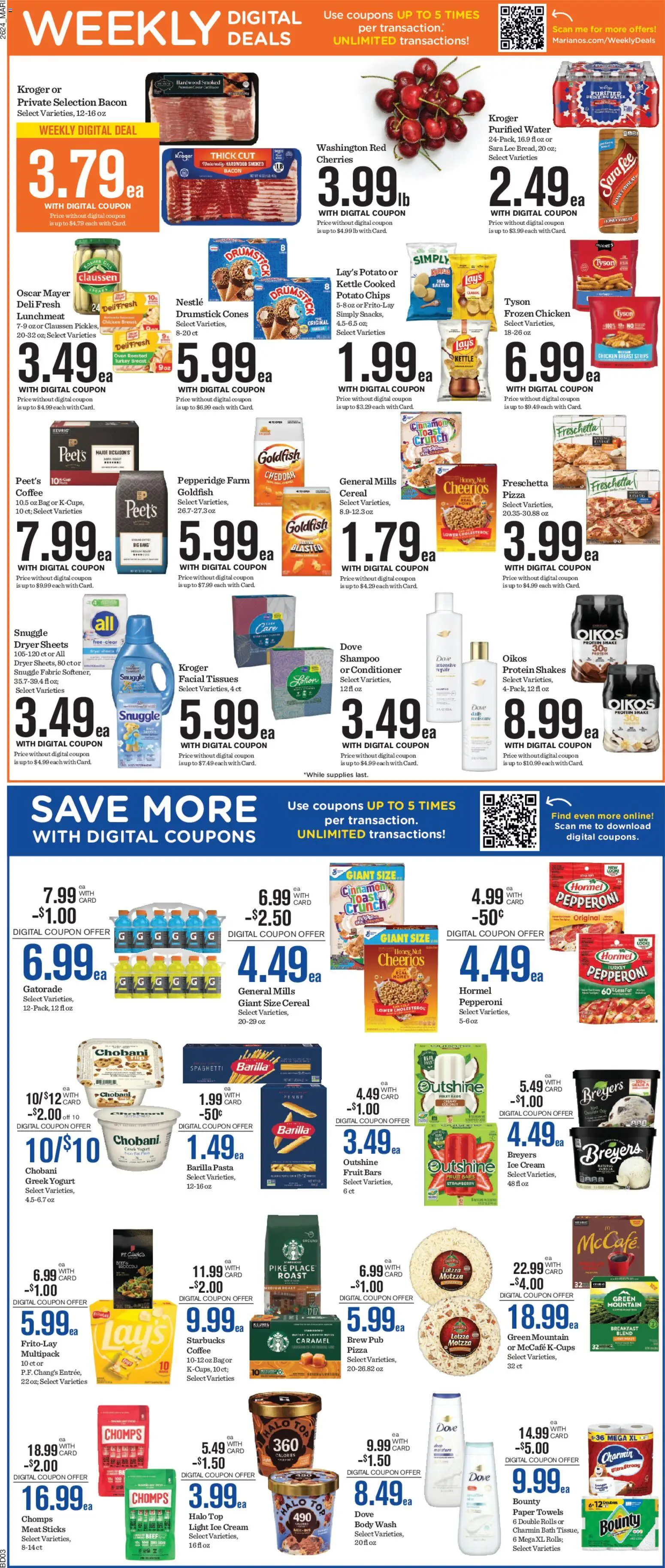 Mariano's Weekly Ad - valid from 07/15/2026 | Page: 6 | Products: Bath, Barilla pasta, Ice cream, Oven