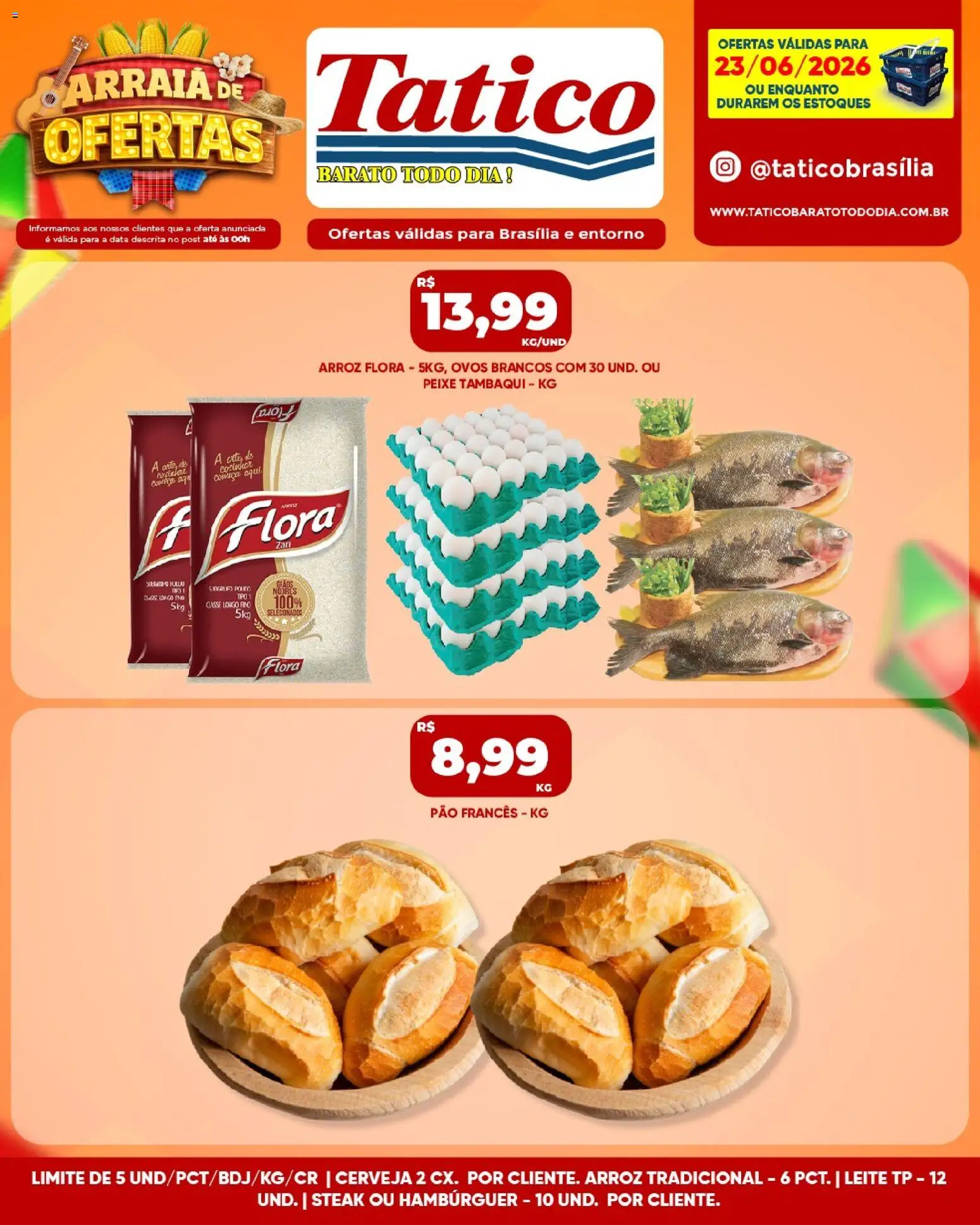 Tatico Folheto - válido de 24/06/2026 | Página: 32 | Produtos: Leite, Ovos, Pão, Hambúrguer
