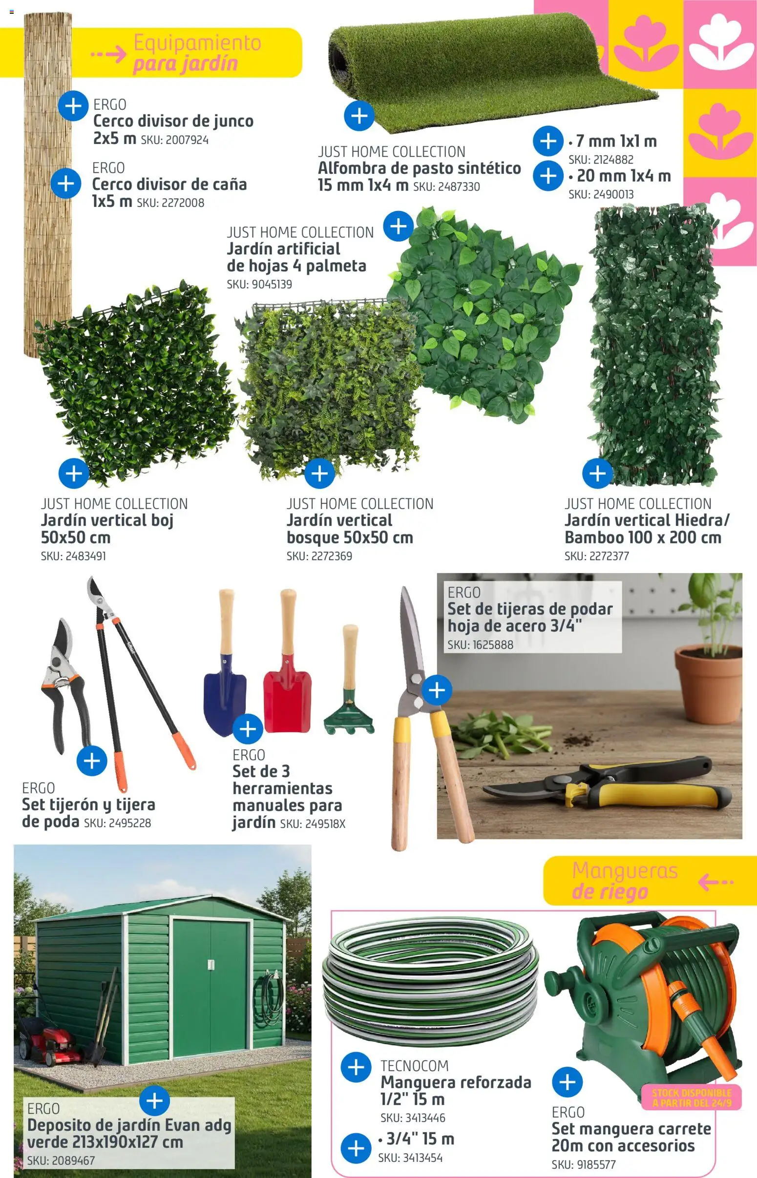 Sodimac - Catálogo Aire Libre │ válido desde el 14/09/2026 | Página: 25 | Productos: Alfombra, Manguera, Herramientas, Tijera
