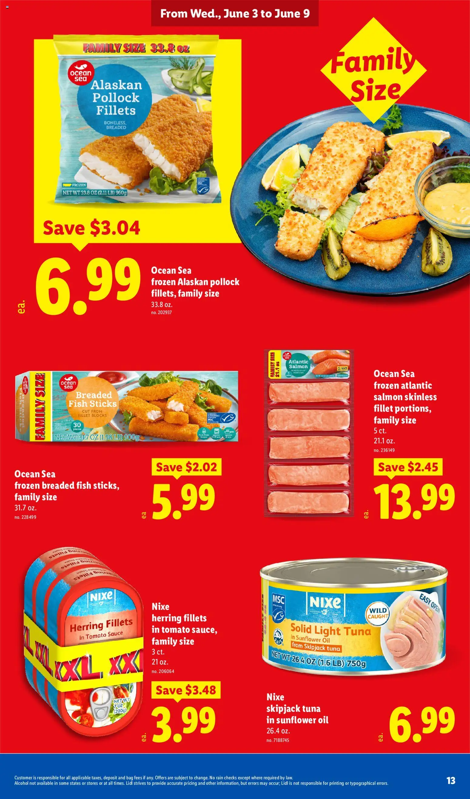 Lidl Weekly Ad - valid from 03.06.2026 | Page: 13 | Products: Oil, Fish, Sauce, Bag