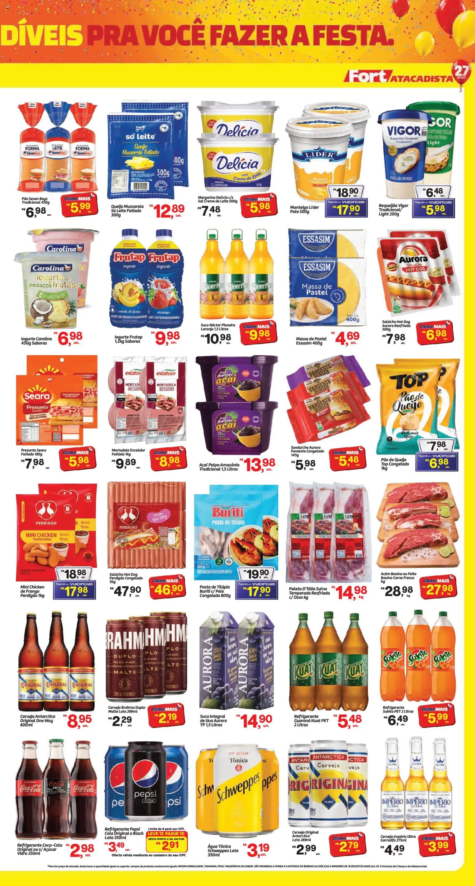 Fort Atacadista Folheto - válido de 28/09/2026 | Página: 3 | Produtos: Guaraná, Salsicha, Bebidas, Massa
