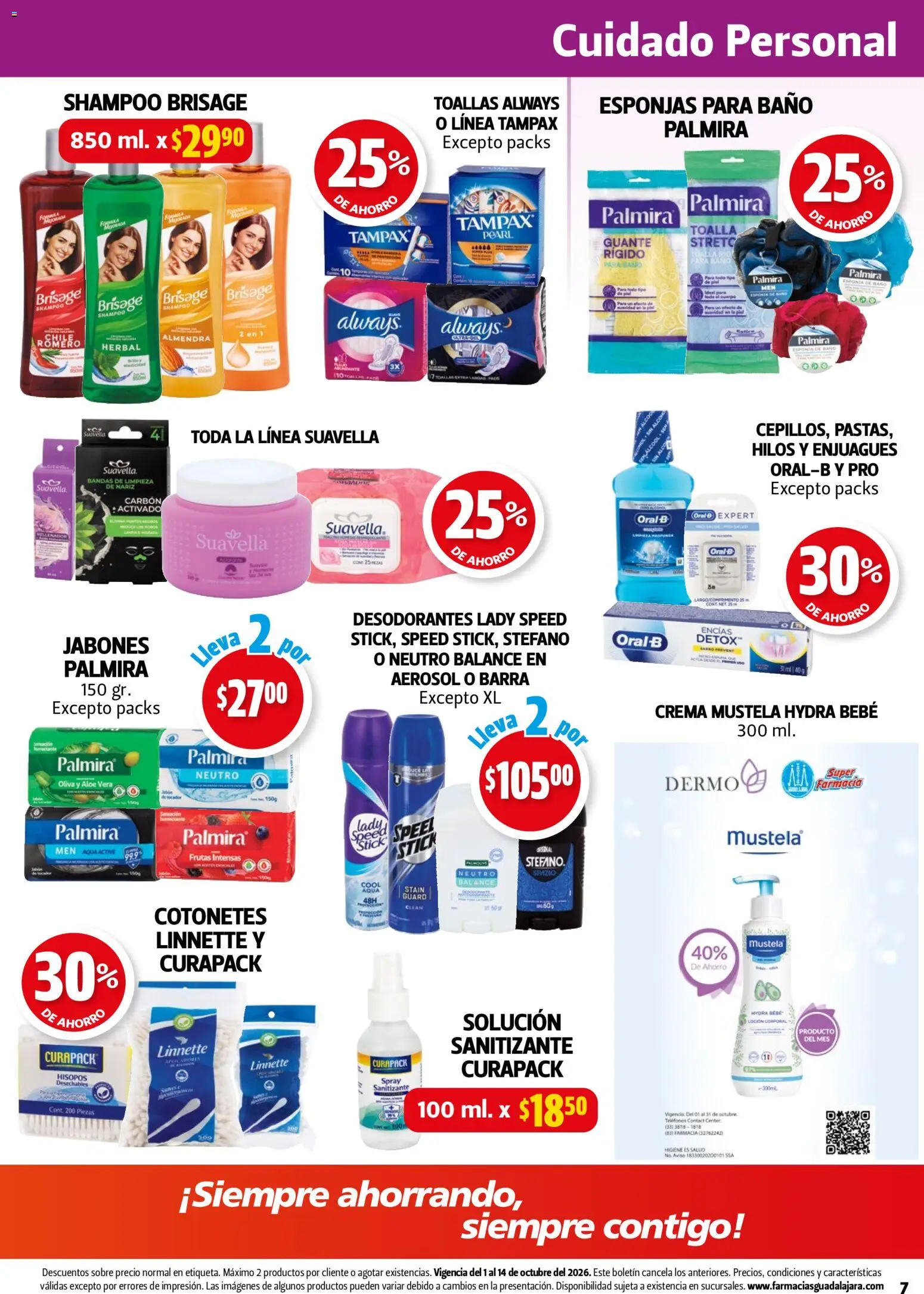 Nuevas ofertas de Farmacia Guadalajara válidas en toda la República Mexicana desde el 01/10/2026. ¡Encuentra las mejores ofertas en Farmacia Guadalajara catálogo! | Página: 7 | Productos: Loción, Barra, Toallas, Carbón activado