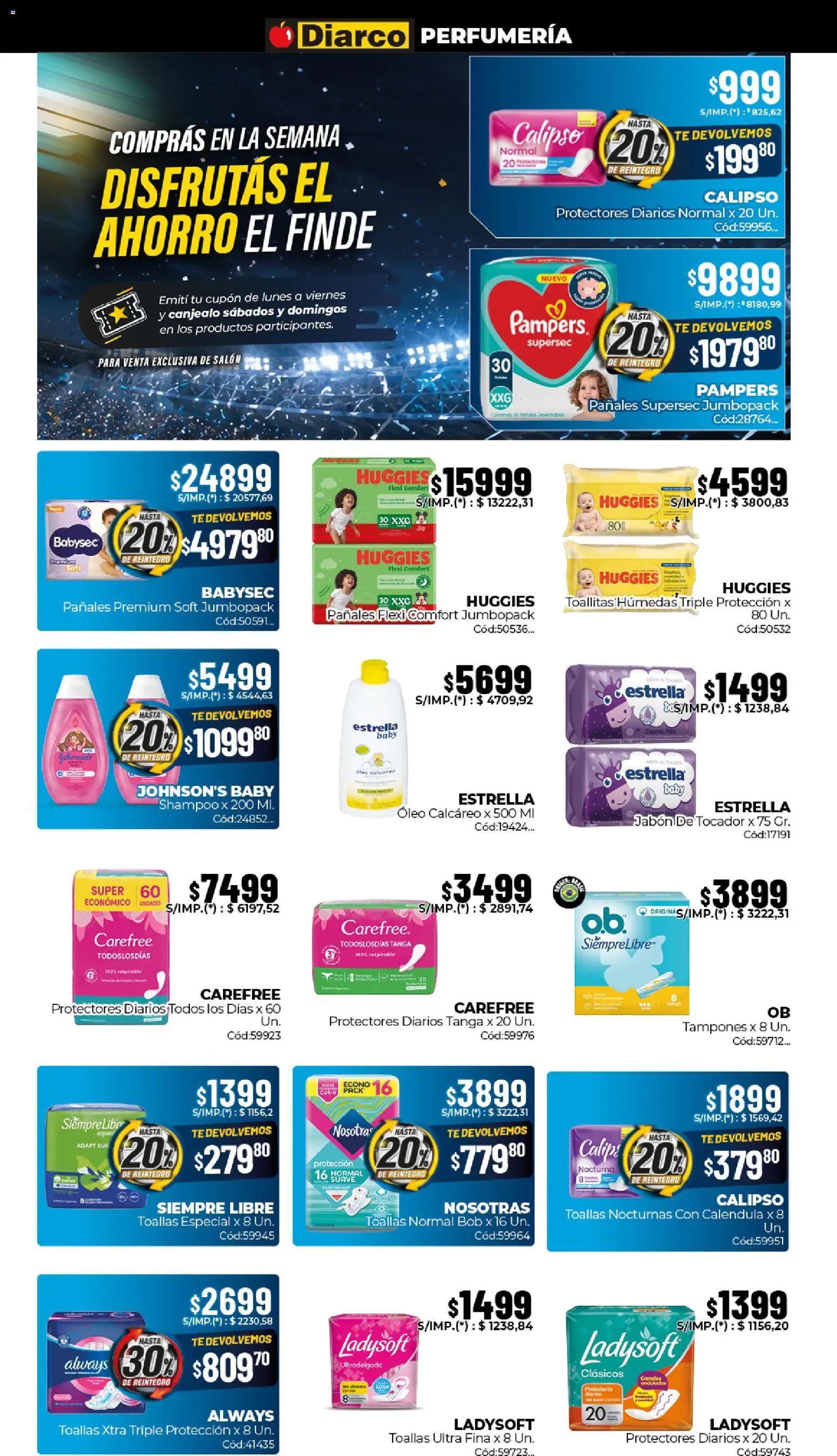 Diarco ofertas │ válido desde el 15.06.2026 | Página: 11 | Productos: Tampones, Toallitas húmedas, Té, Pañales