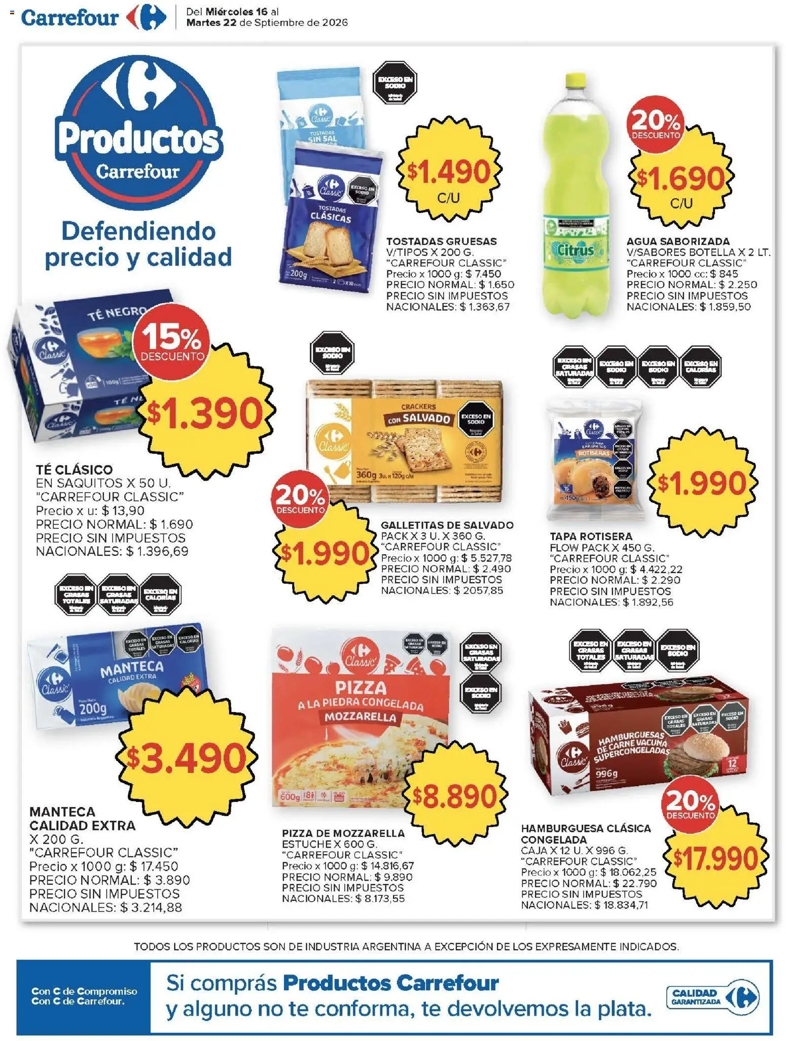 Carrefour - Carrefour Hiper Ofertas │ válido desde el 16/09/2026 | Página: 17 | Productos: Mozzarella, Té negro, Manteca, Estuche