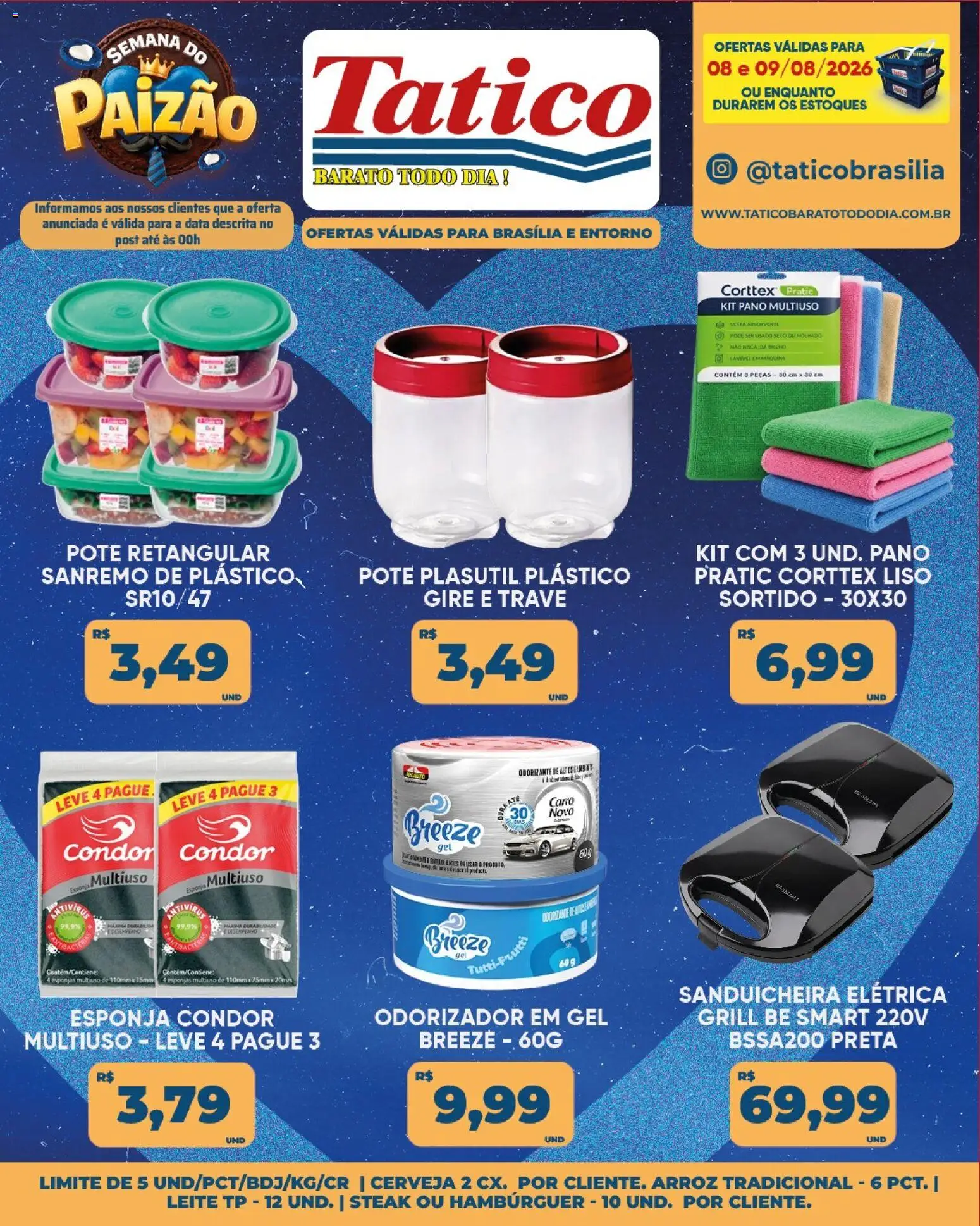 Tatico Folheto - válido de 08/08/2026 | Página: 17 | Produtos: Grill, Steak, Leite, Cerveja