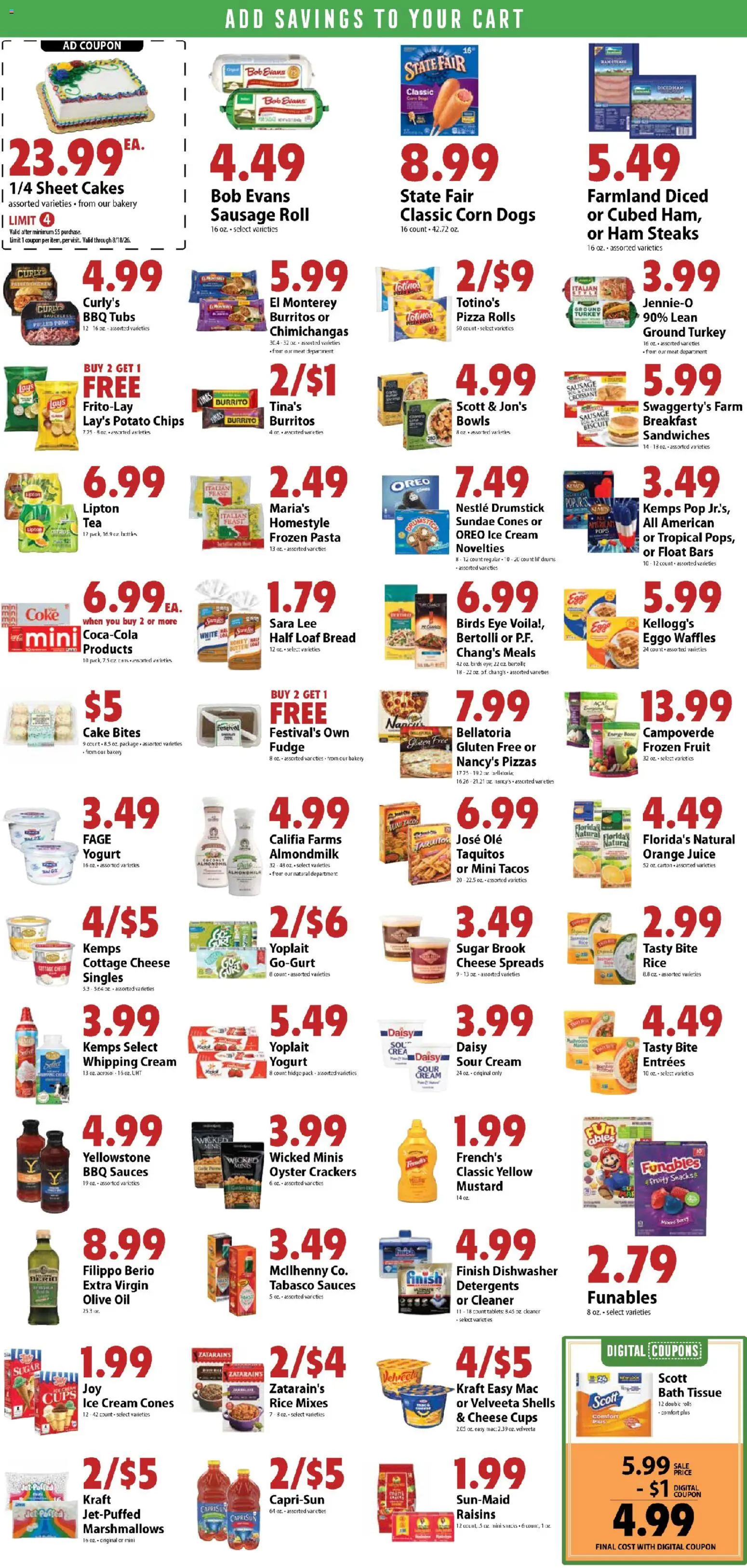 Festival Foods Weekly Ad - valid from 08/12/2026 | Page: 6 | Products: Yogurt, Oil, Raisins, Ice