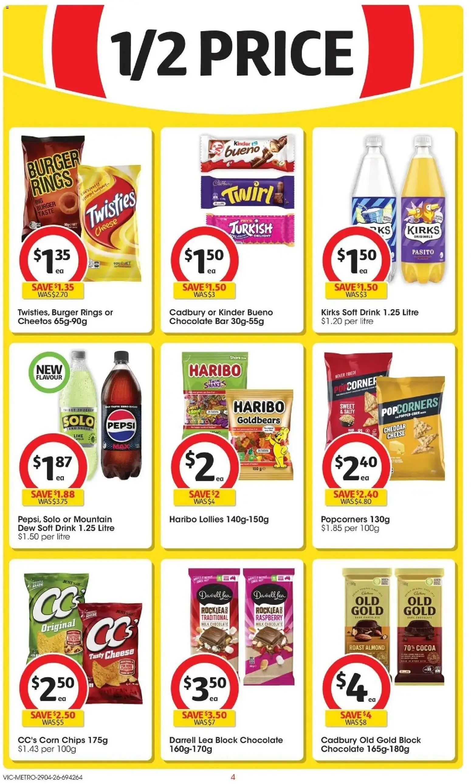 Coles catalogue - valid from 28.04.2026 | Page: 4 | Products: Cocoa, Cheese, Chocolate, Pepsi