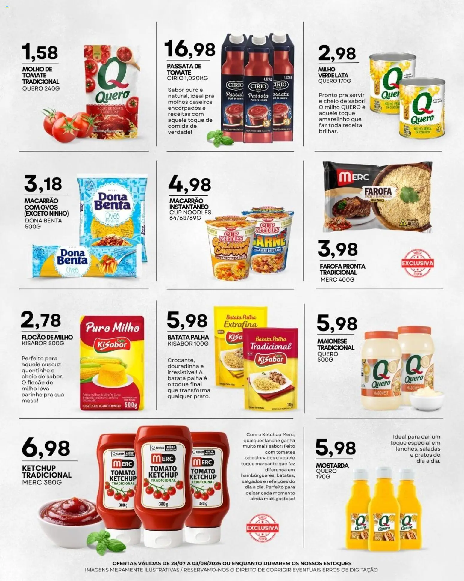Mercadão Atacadista Folheto - válido de 28/07/2026 | Página: 5 | Produtos: Mandioca, Tomates, Batata, Farofa