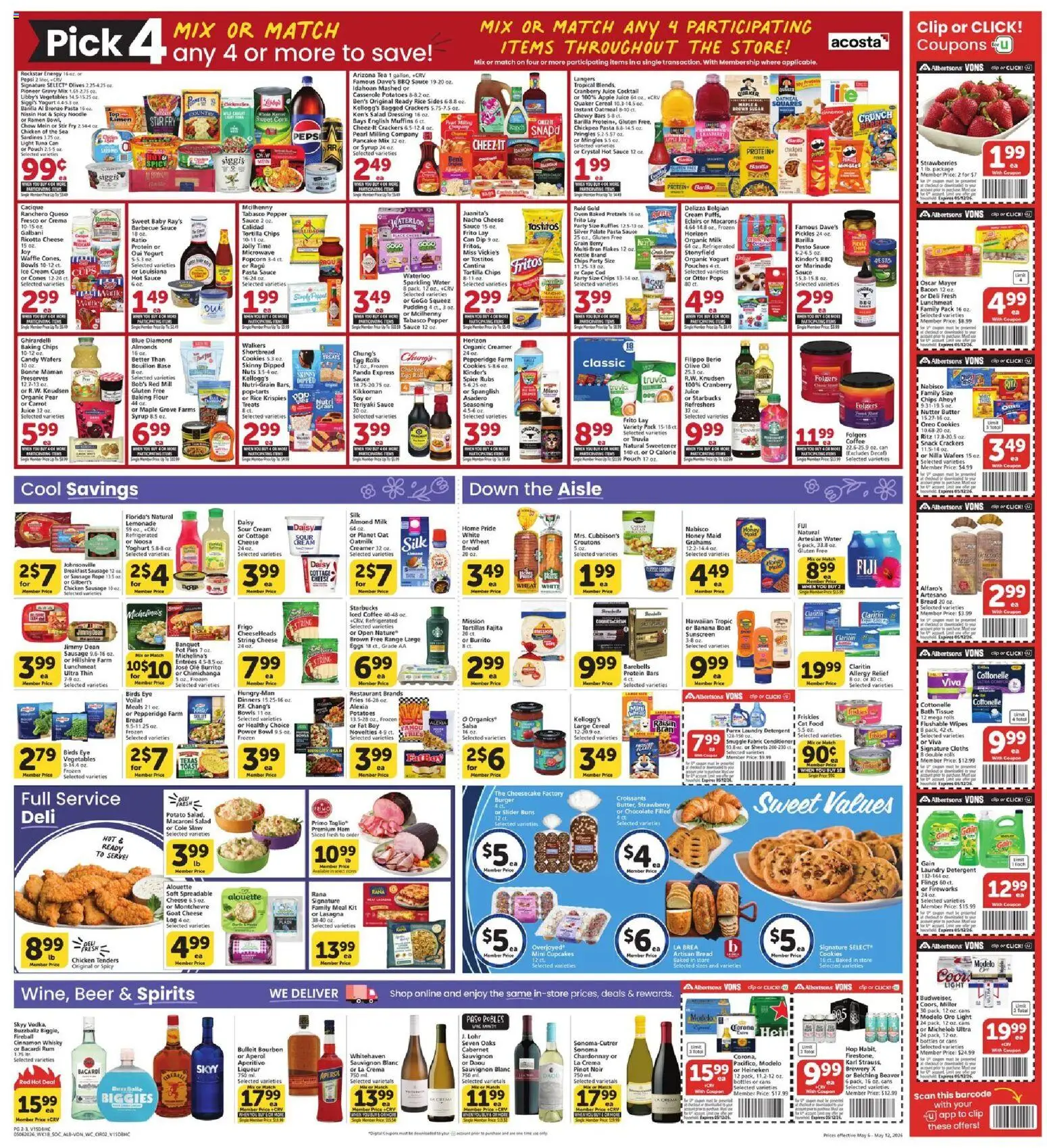 Vons Weekly Ad - valid from 06.05.2026 | Page: 3 | Products: Cat Food, Beer, Sour cream, Pear