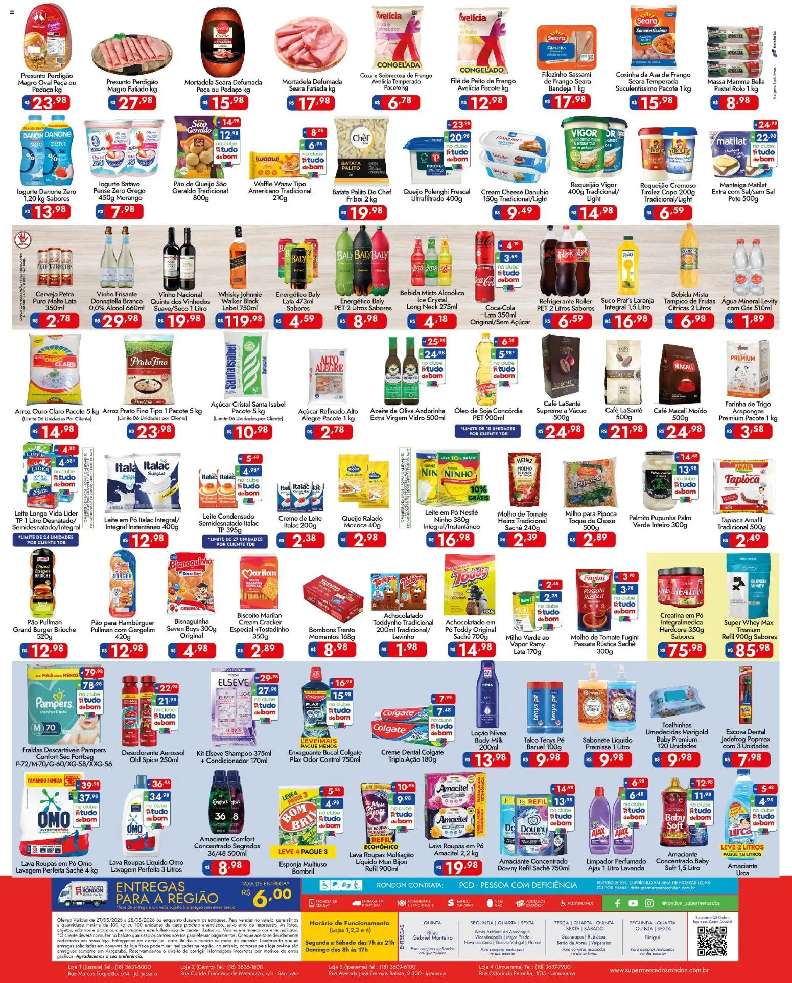 Supermercados Rondon Folheto - válido de 27.05.2026 | Página: 2 | Produtos: Energético, Vinho, Cream cheese, Creme de leite