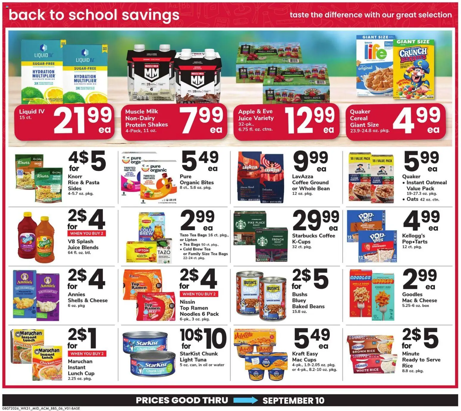 Acme Big Book of Savings - valid from 08/07/2026 | Page: 6 | Products: Tea, Noodles, Water, Beans