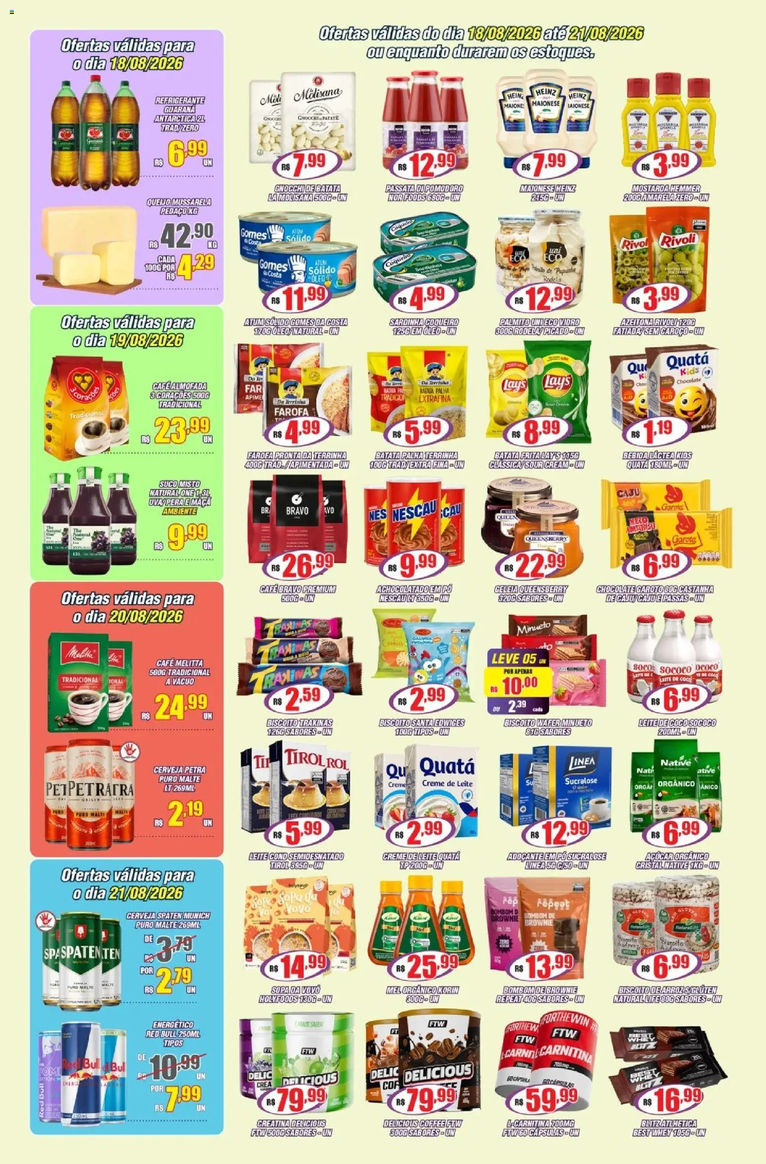 Violeta Supermercados Folheto - válido de 18/08/2026 | Página: 3 | Produtos: Achocolatado, Creme, Refrigerante, Mussarela