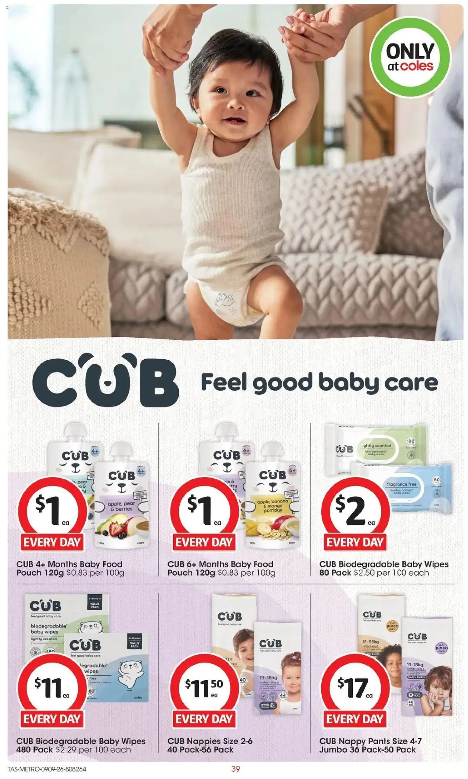Coles catalogue - valid from 09/09/2026 | Page: 39 | Products: Baby food, Pants, Mango, Pear